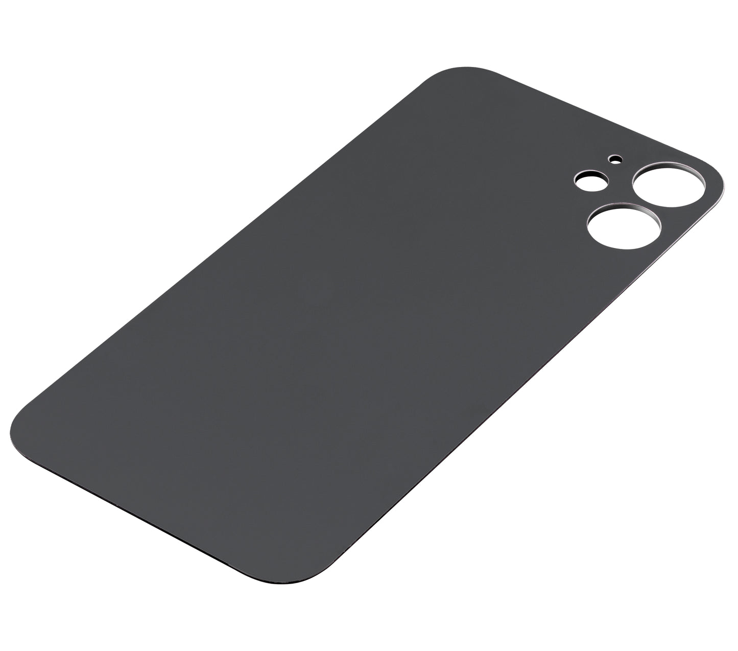 Back Glass With 3M Adhesive For iPhone 12 Mini (No Logo / Large Camera Hole) (Black)