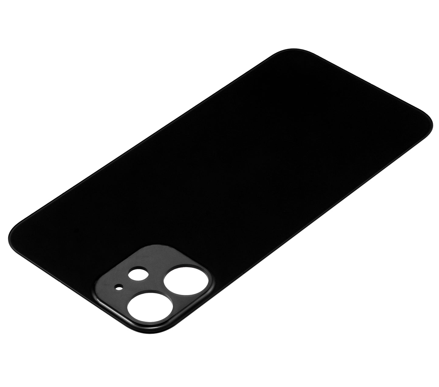 Back Glass With 3M Adhesive For iPhone 12 Mini (No Logo / Large Camera Hole) (Black)