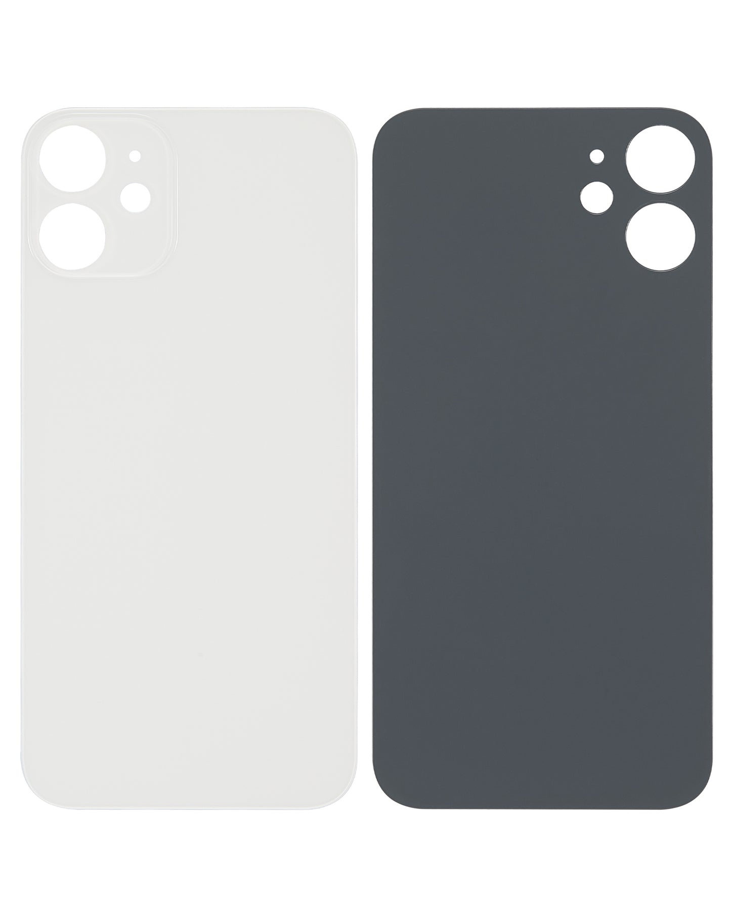 Back Glass With 3M Adhesive For iPhone 12 Mini (No Logo / Large Camera Hole) (White)