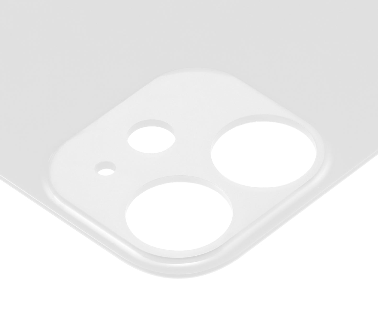 Back Glass With 3M Adhesive For iPhone 12 Mini (No Logo / Large Camera Hole) (White)