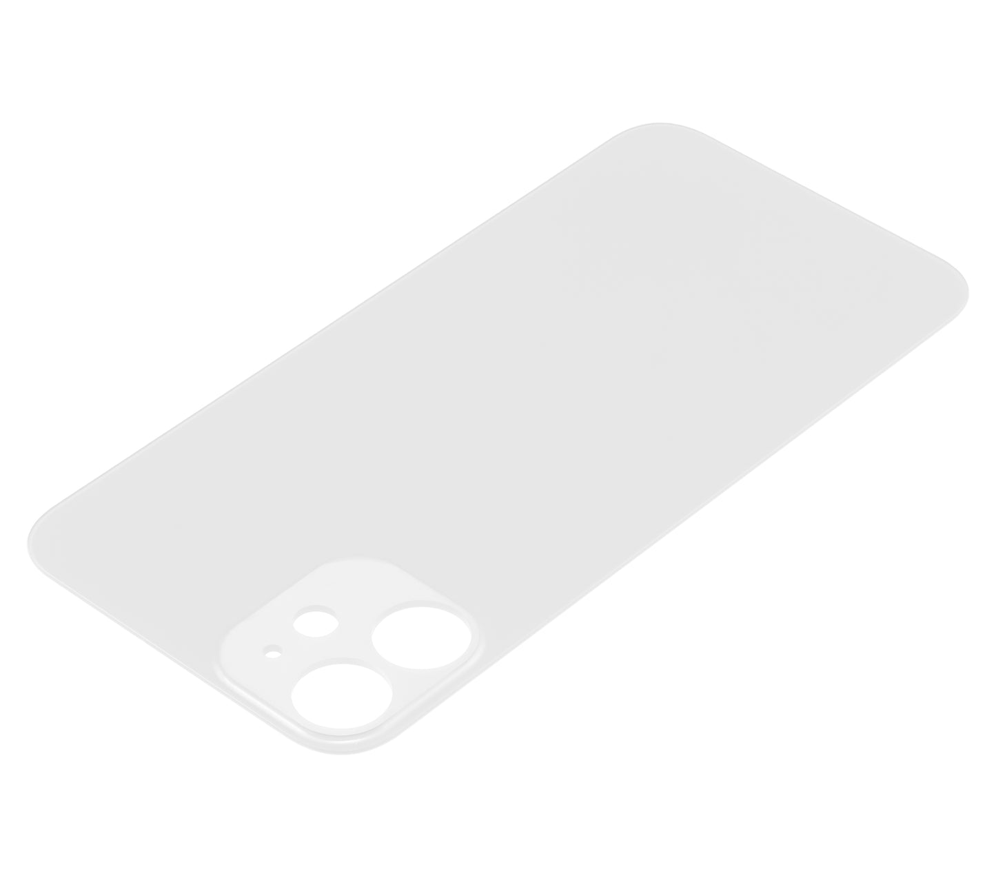 Back Glass With 3M Adhesive For iPhone 12 Mini (No Logo / Large Camera Hole) (White)
