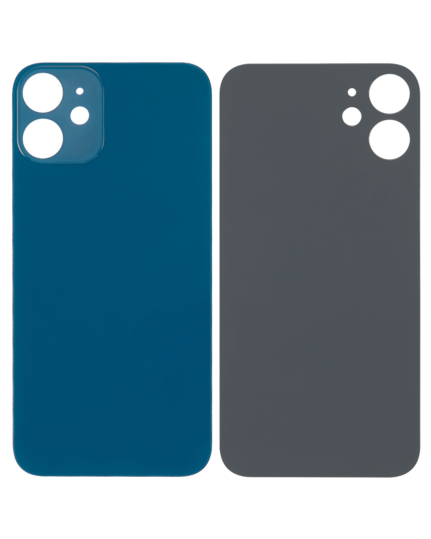 Back Glass With 3M Adhesive For iPhone 12 Mini (No Logo / Large Camera Hole) (Blue)