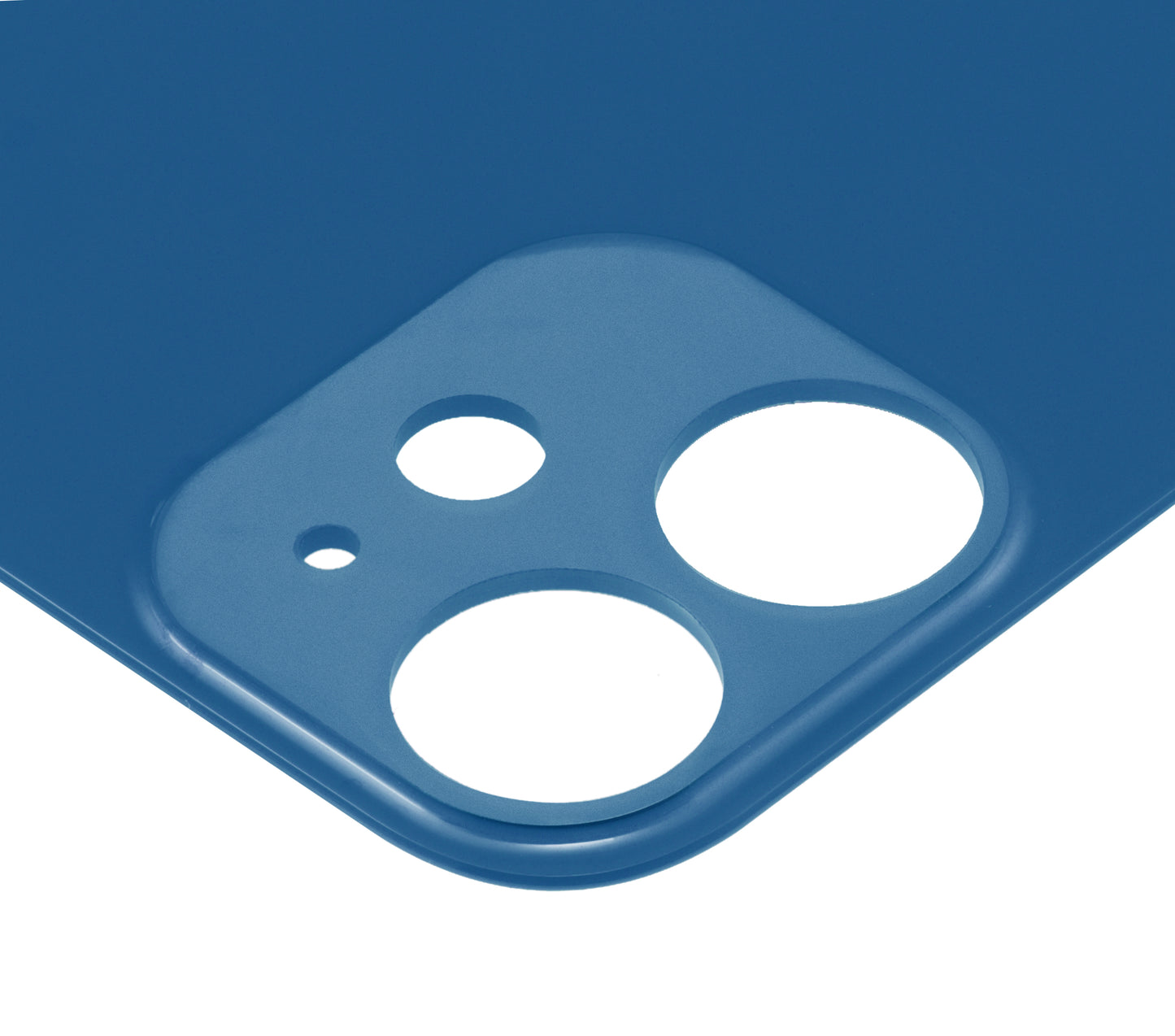 Back Glass With 3M Adhesive For iPhone 12 Mini (No Logo / Large Camera Hole) (Blue)