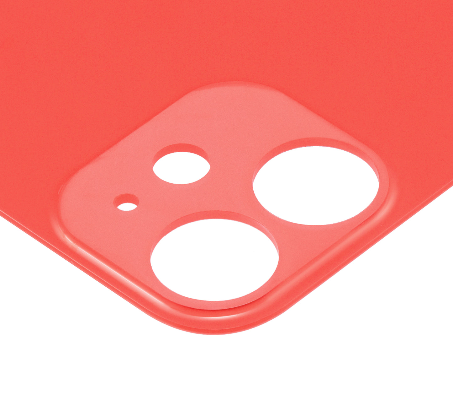 Back Glass With 3M Adhesive For iPhone 12 Mini (No Logo / Large Camera Hole) (Red)