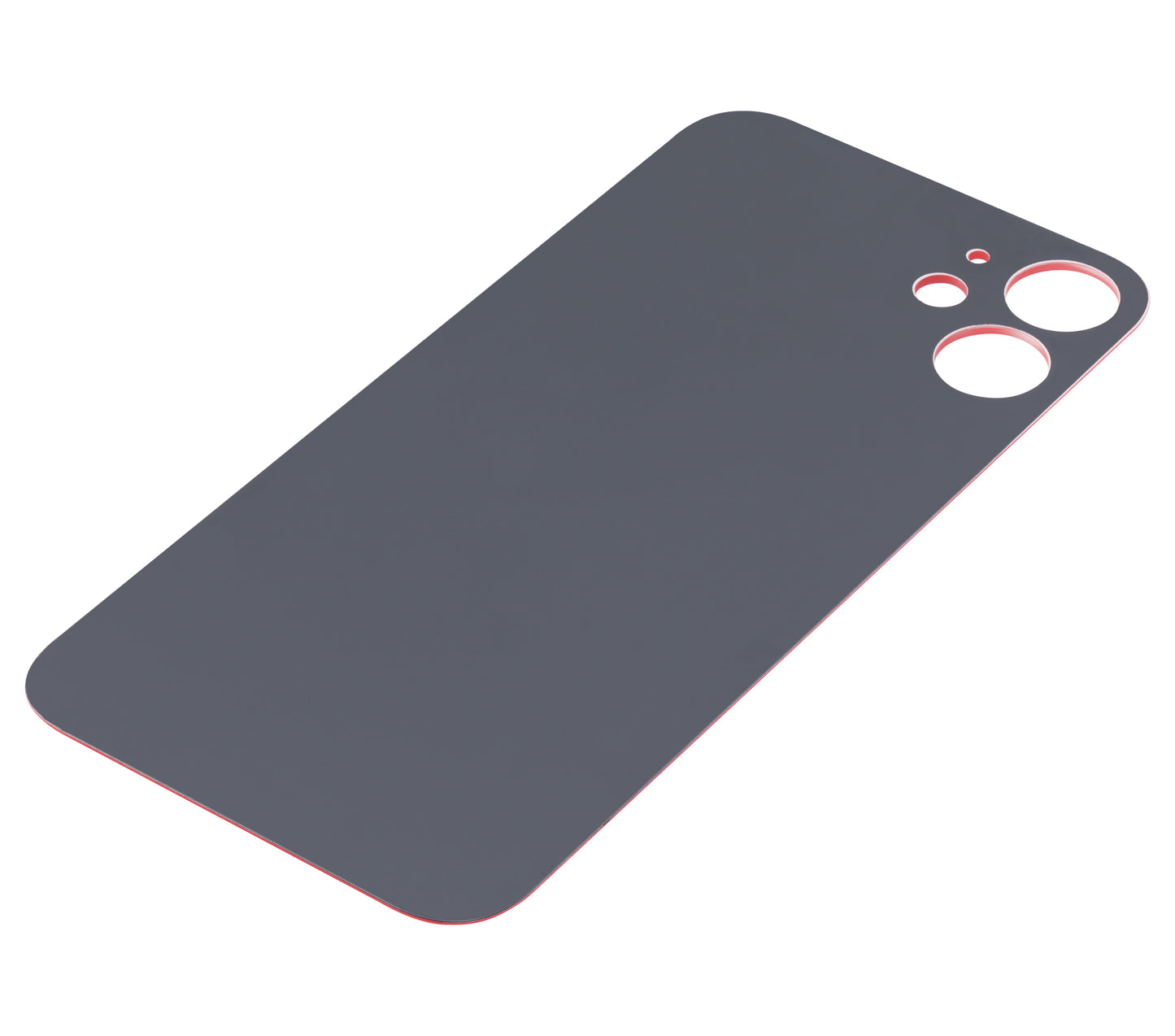 Back Glass With 3M Adhesive For iPhone 12 Mini (No Logo / Large Camera Hole) (Red)