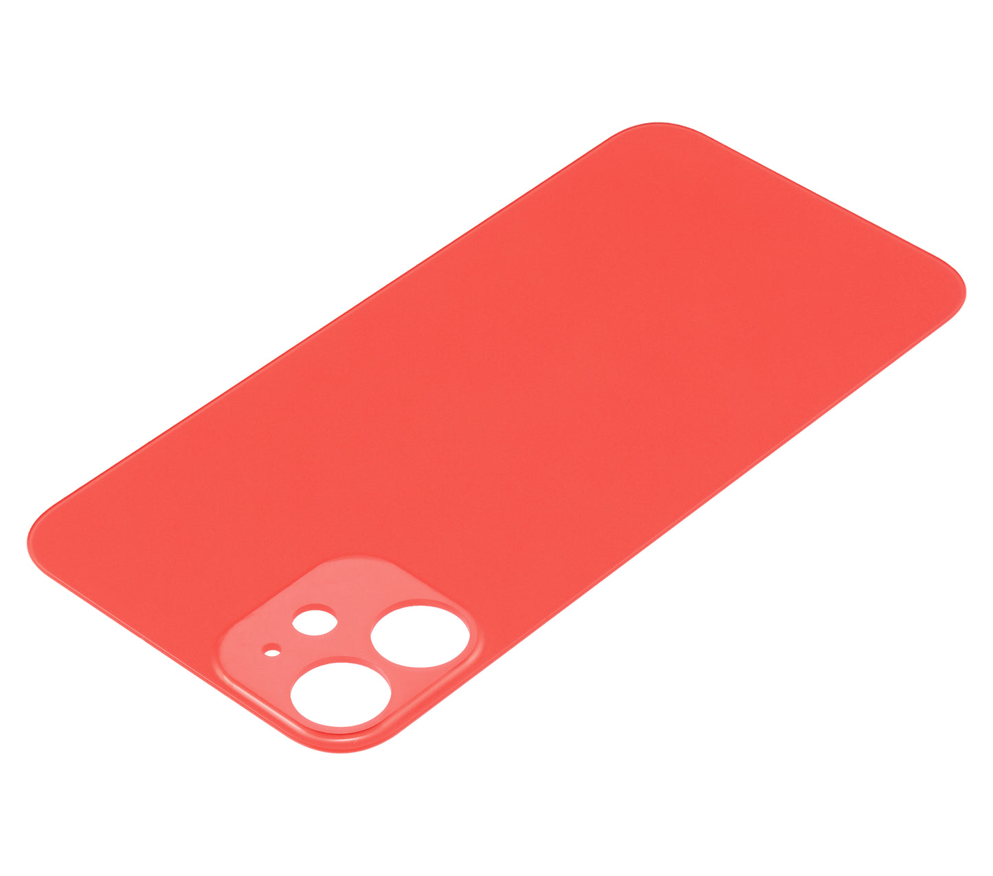 Back Glass With 3M Adhesive For iPhone 12 Mini (No Logo / Large Camera Hole) (Red)