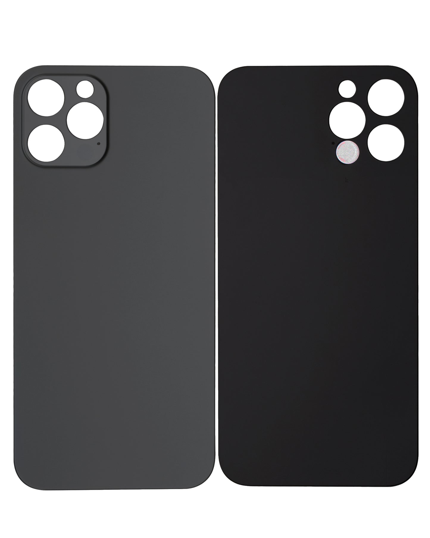 Back Glass With 3M Adhesive For iPhone 12 Pro (No Logo / Large Camera Hole) (Graphite)