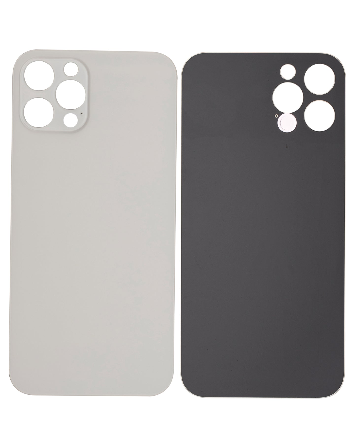 Back Glass With 3M Adhesive For iPhone 12 Pro (No Logo / Large Camera Hole) (Silver)