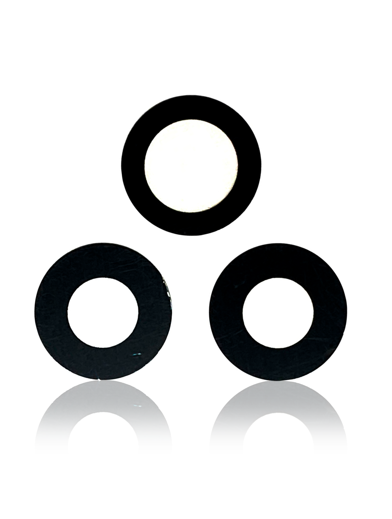 Back Camera Lens (Glass Only) With Adhesive For iPhone 12 Pro (3 Piece Set) (Aftermarket Plus)