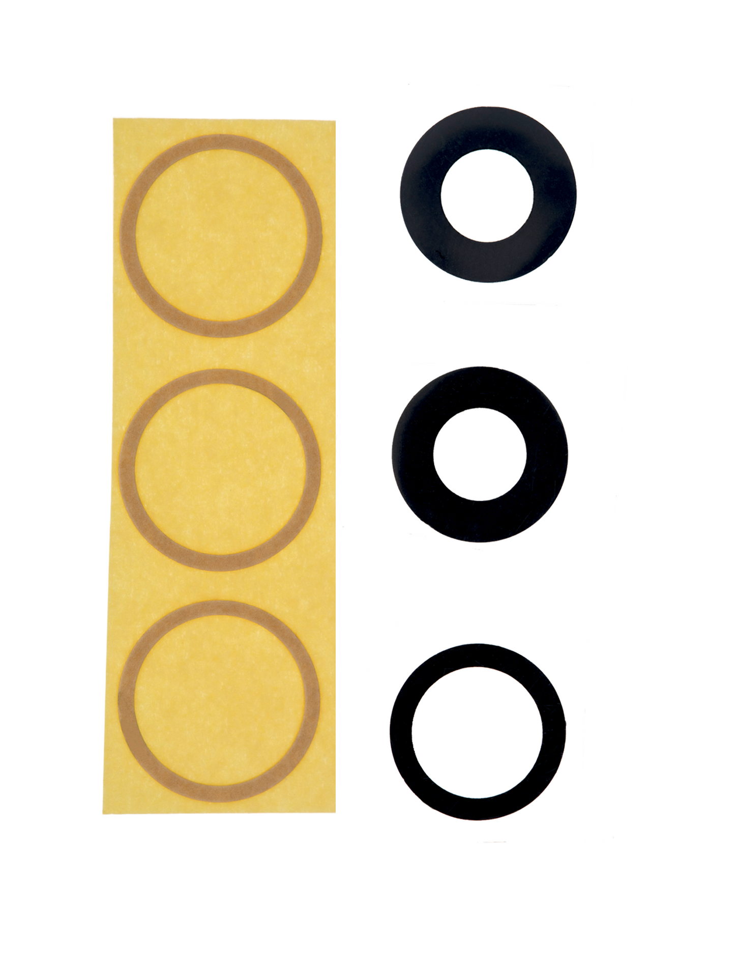 Back Camera Lens (Glass Only) With Adhesive For iPhone 12 Pro (3 Piece Set) (Aftermarket Plus)