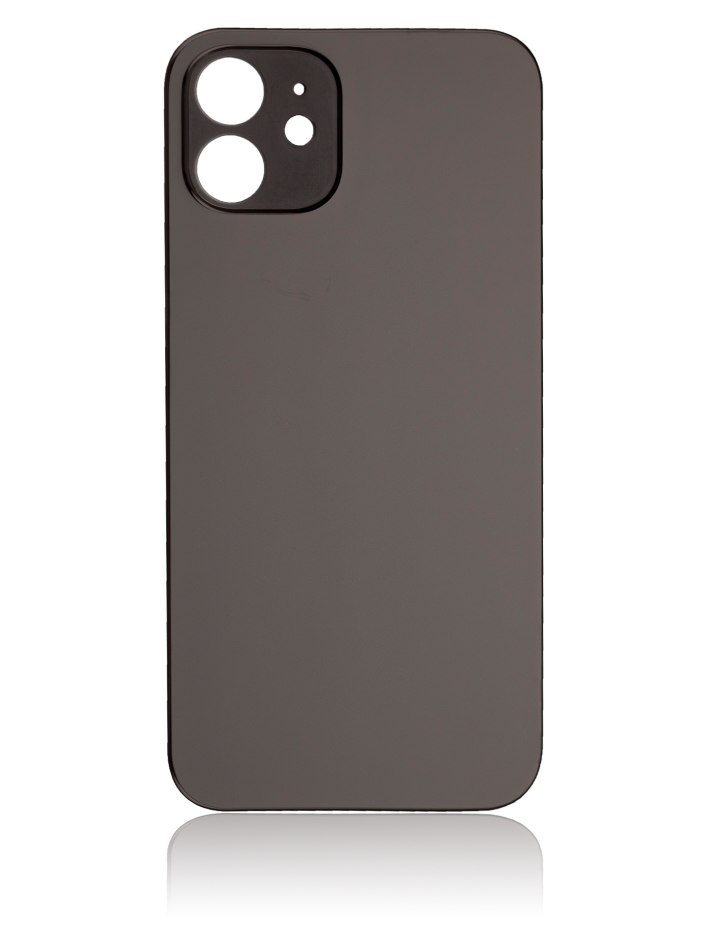 Back Glass With 3M Adhesive For iPhone 12 (No Logo / Large Camera Hole) (Black)
