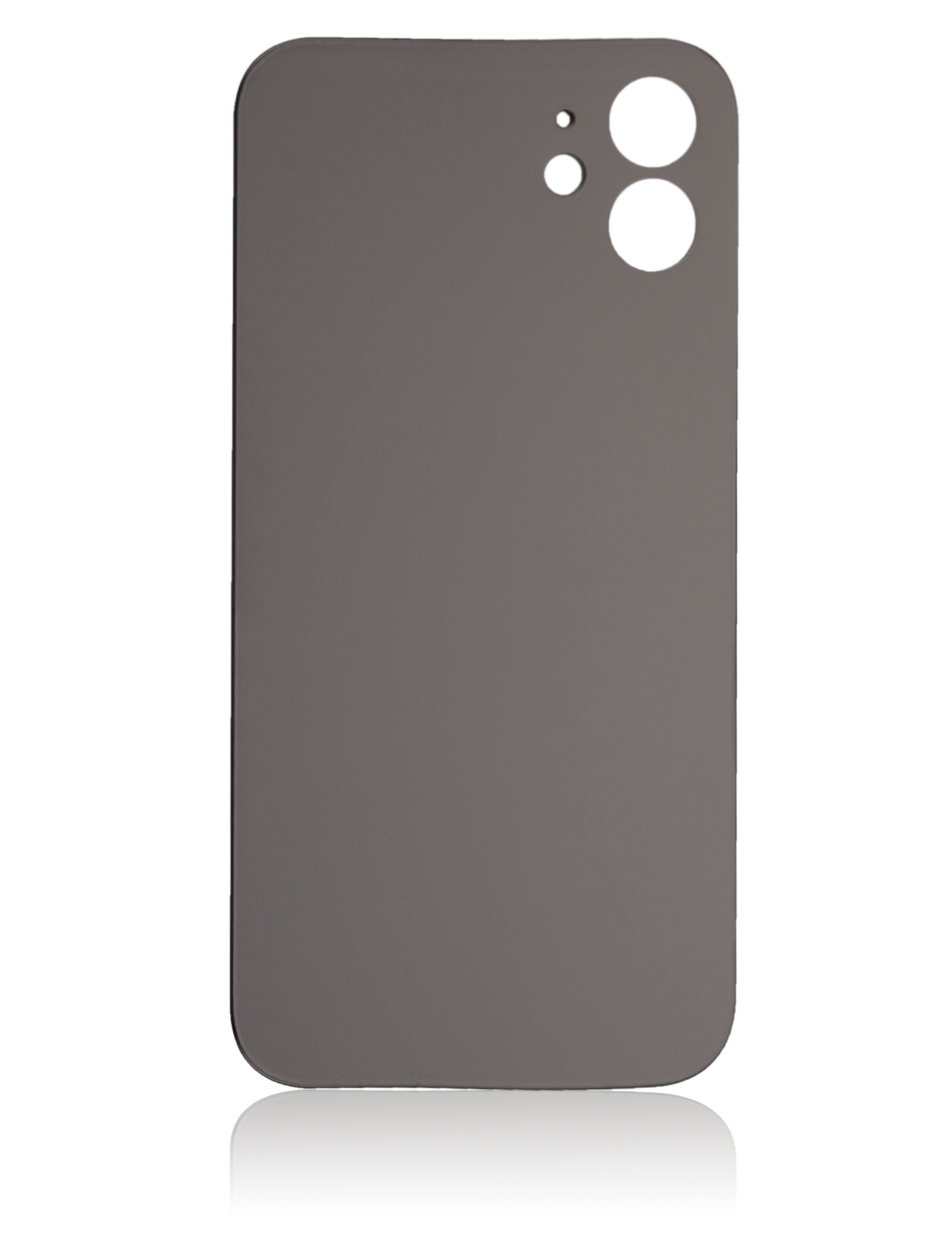 Back Glass With 3M Adhesive For iPhone 12 (No Logo / Large Camera Hole) (Black)