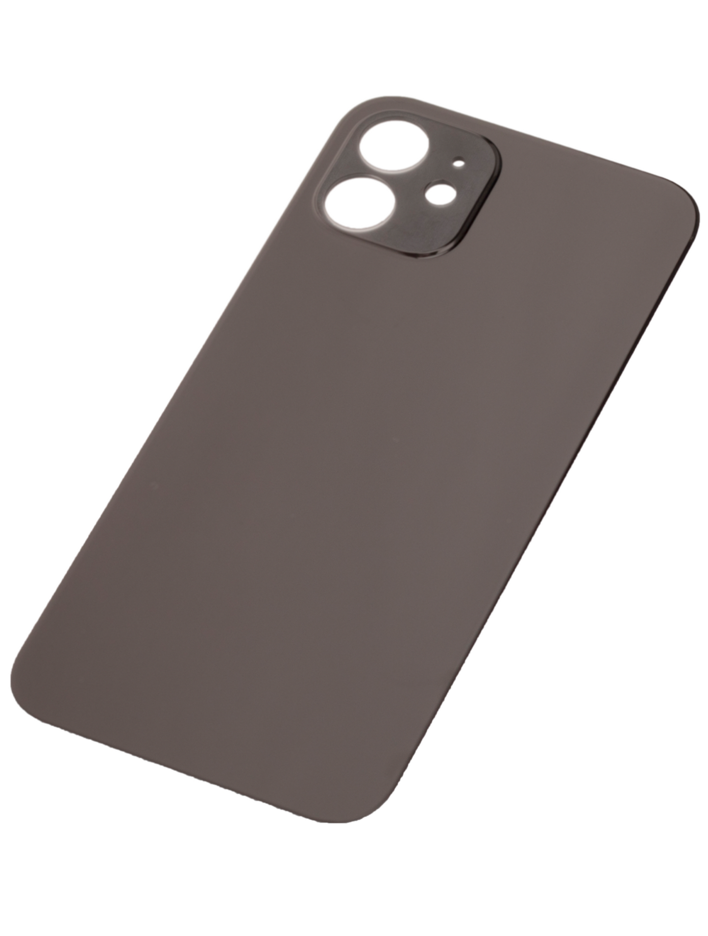 Back Glass With 3M Adhesive For iPhone 12 (No Logo / Large Camera Hole) (Black)