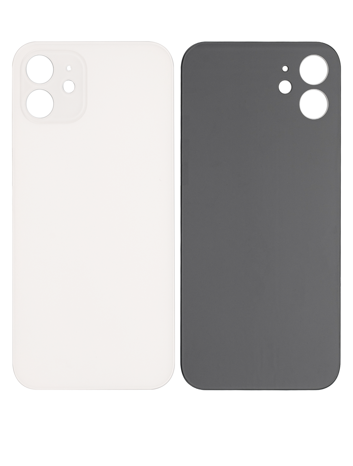 Back Glass With 3M Adhesive For iPhone 12 (No Logo / Large Camera Hole) (White)
