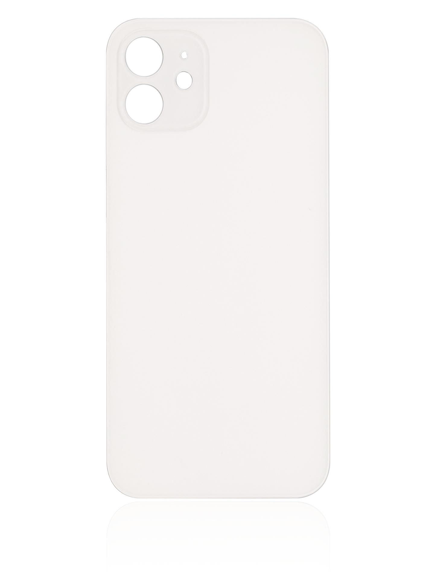Back Glass With 3M Adhesive For iPhone 12 (No Logo / Large Camera Hole) (White)