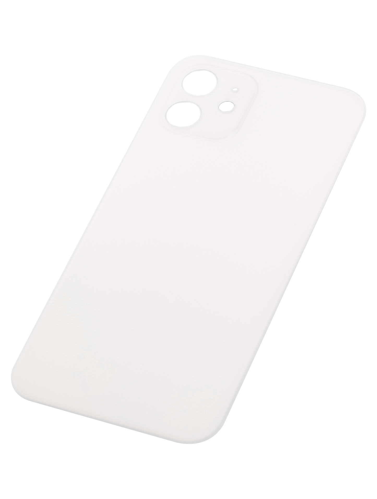 Back Glass With 3M Adhesive For iPhone 12 (No Logo / Large Camera Hole) (White)