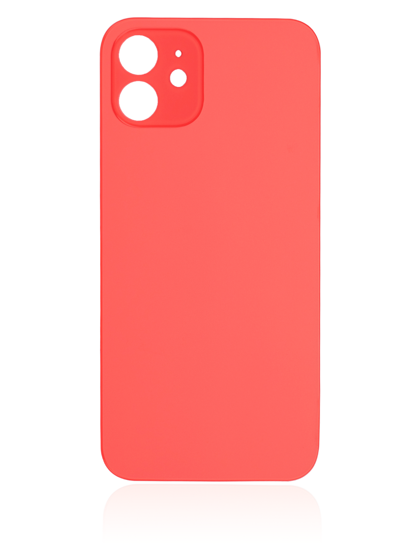 Back Glass With 3M Adhesive For iPhone 12 (No Logo / Large Camera Hole) (Red)