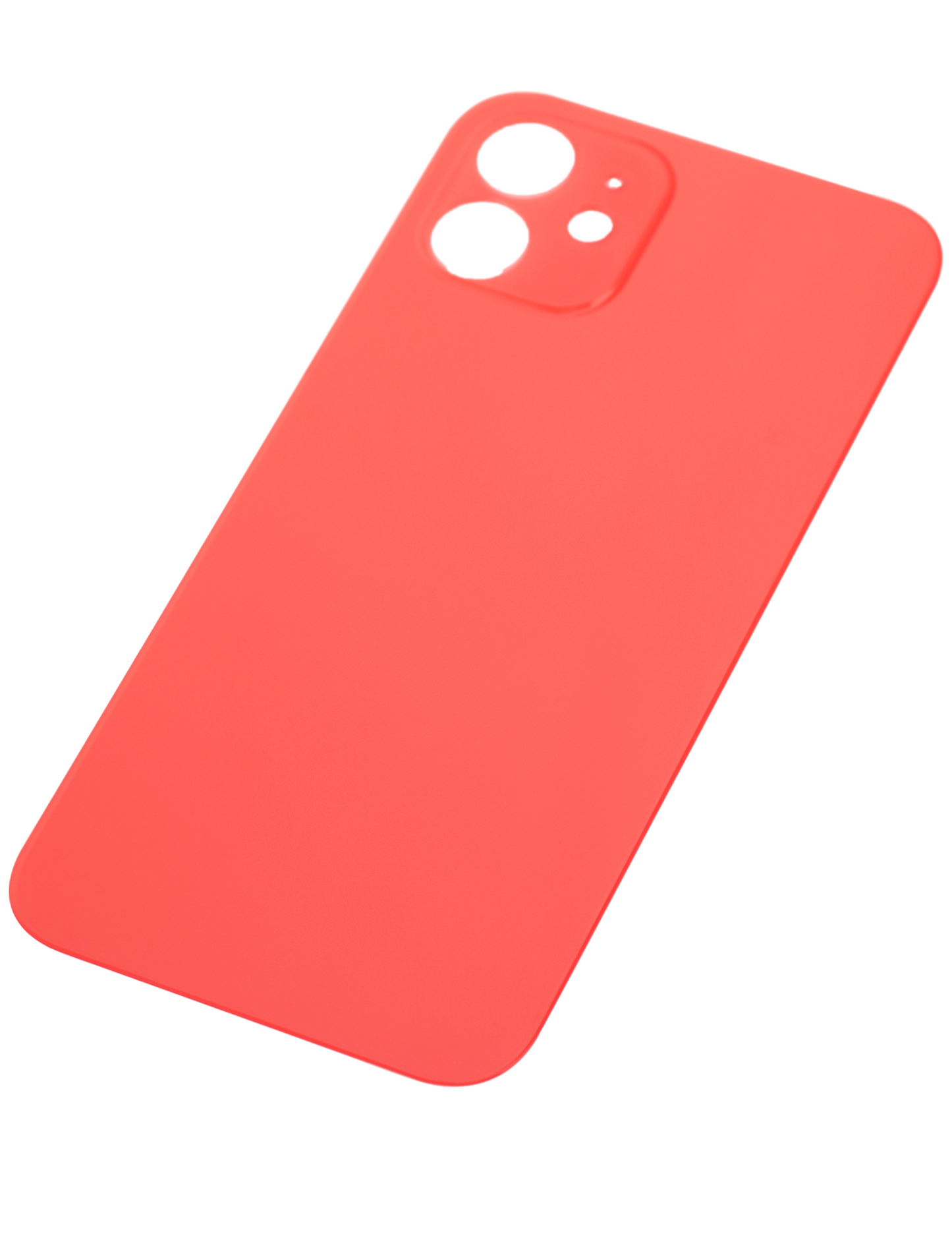 Back Glass With 3M Adhesive For iPhone 12 (No Logo / Large Camera Hole) (Red)