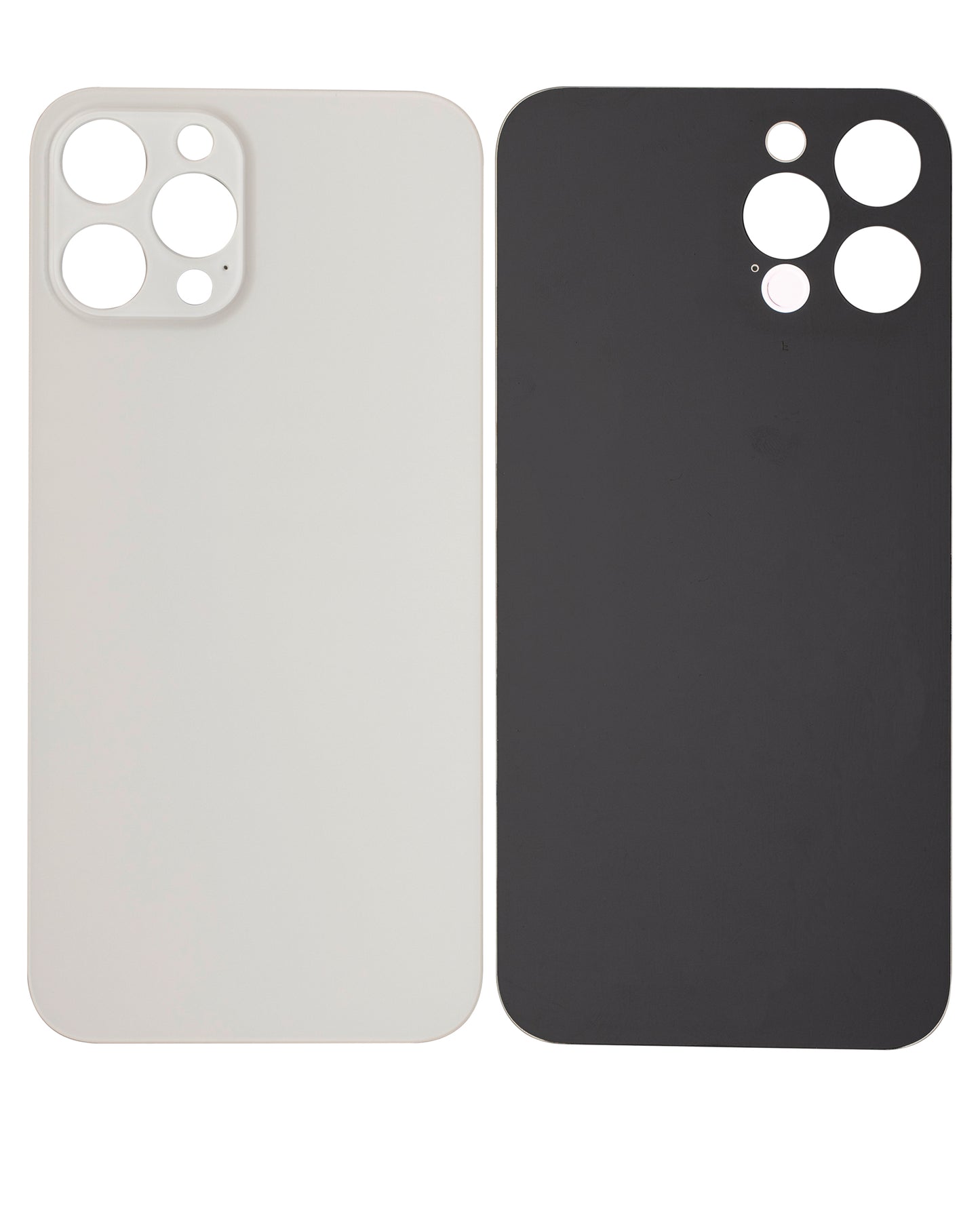 Back Glass With 3M Adhesive For iPhone 12 Pro Max (No Logo / Large Camera Hole) (Silver)