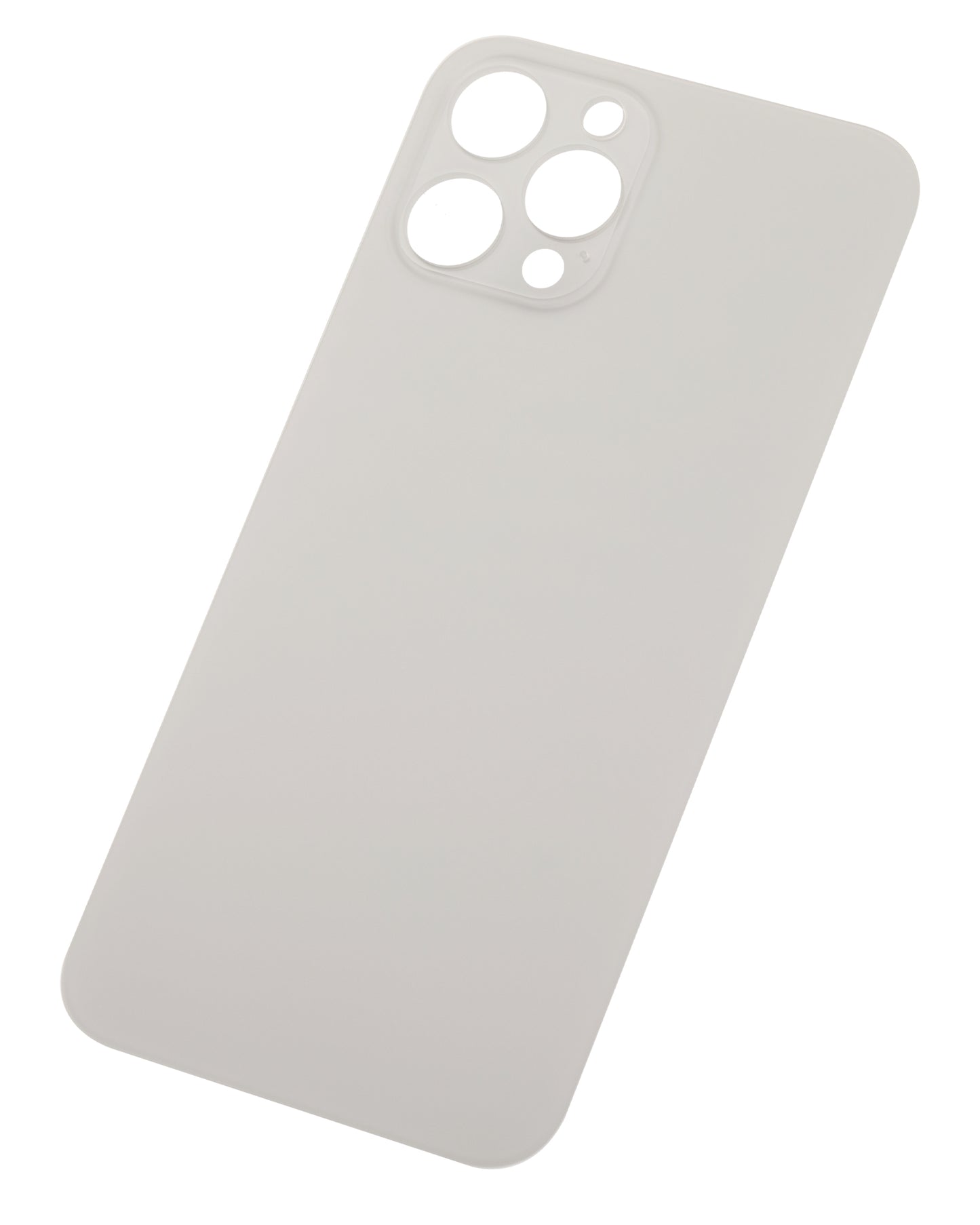 Back Glass With 3M Adhesive For iPhone 12 Pro Max (No Logo / Large Camera Hole) (Silver)
