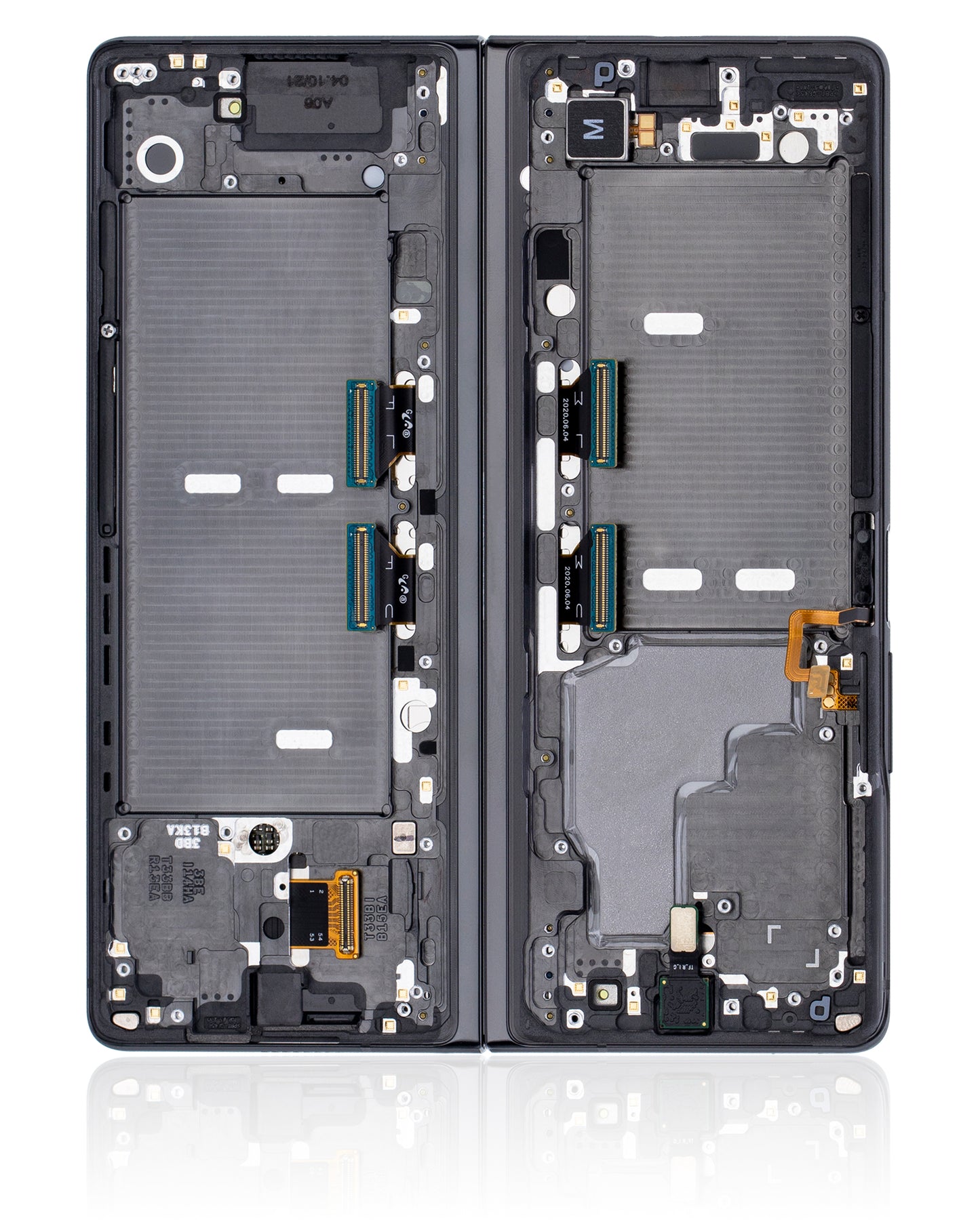 Inner OLED Assembly With Frame For Samsung Galaxy Z Fold 2 5G (US & International) (Service Pack) (Mystic Black) - Top view high resolution