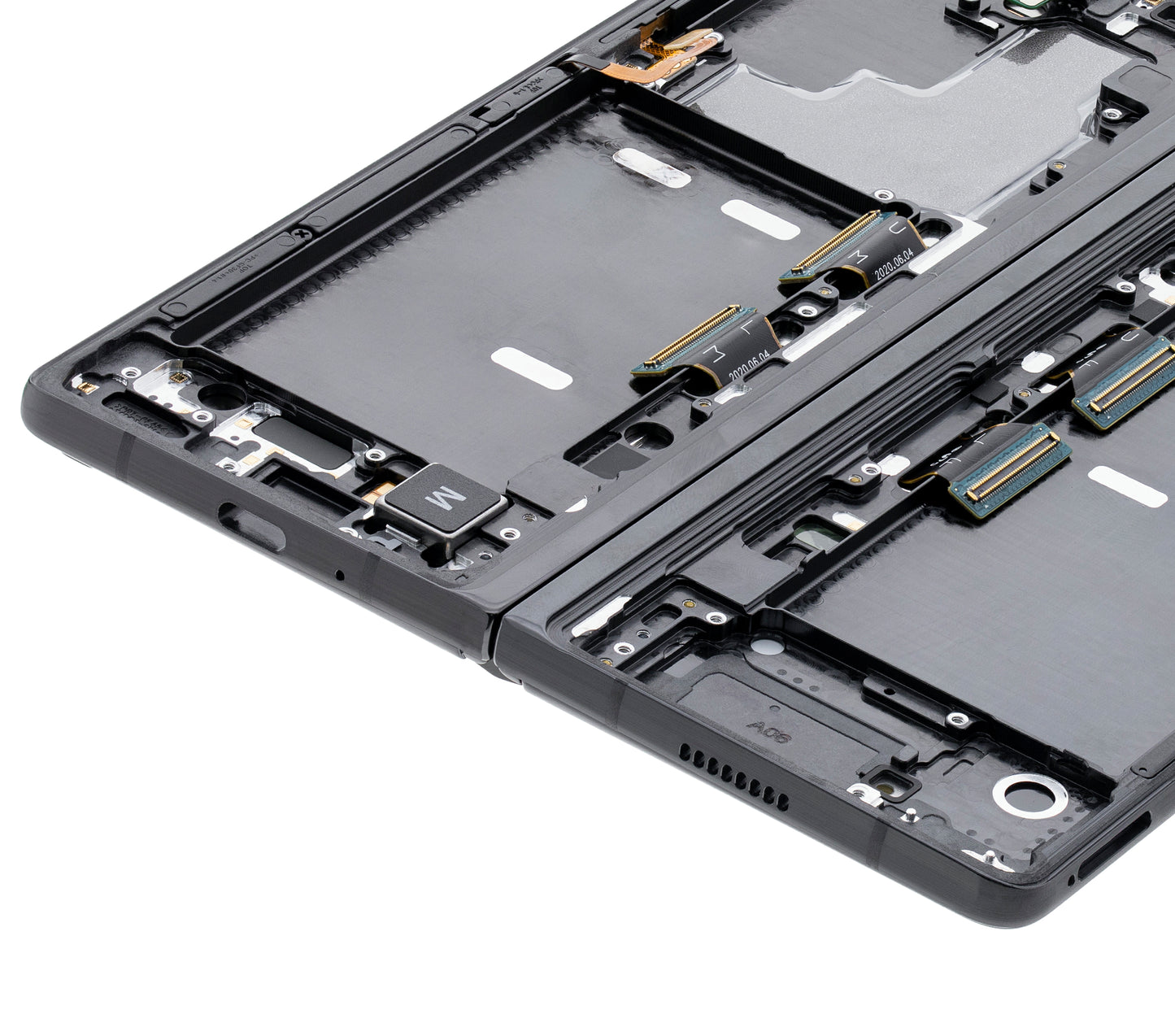 Close-up of Inner OLED Assembly With Frame For Samsung Galaxy Z Fold 2 5G (US & International) (Service Pack) (Mystic Black)