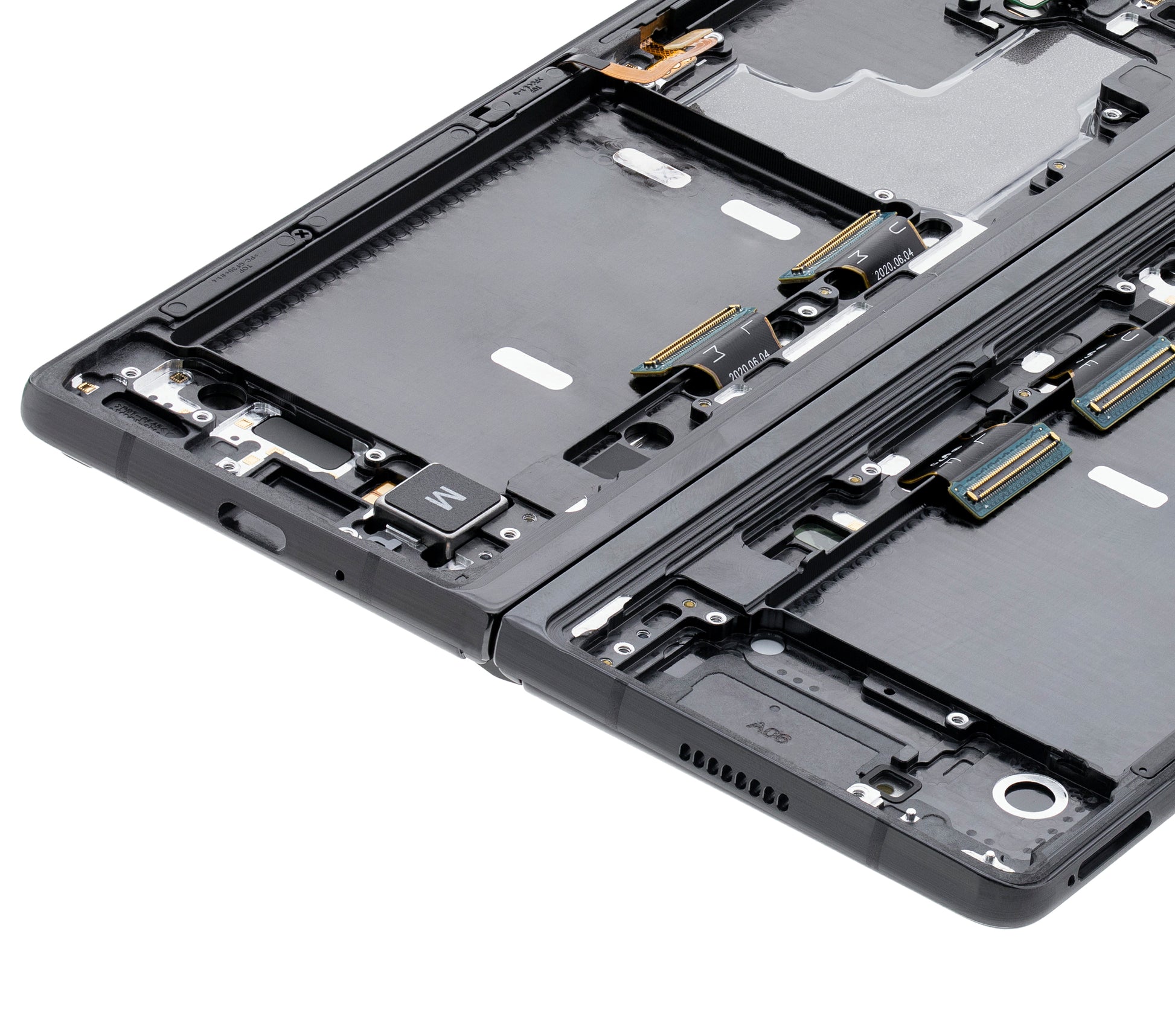 Close-up of Inner OLED Assembly With Frame For Samsung Galaxy Z Fold 2 5G (US & International) (Service Pack) (Mystic Black)