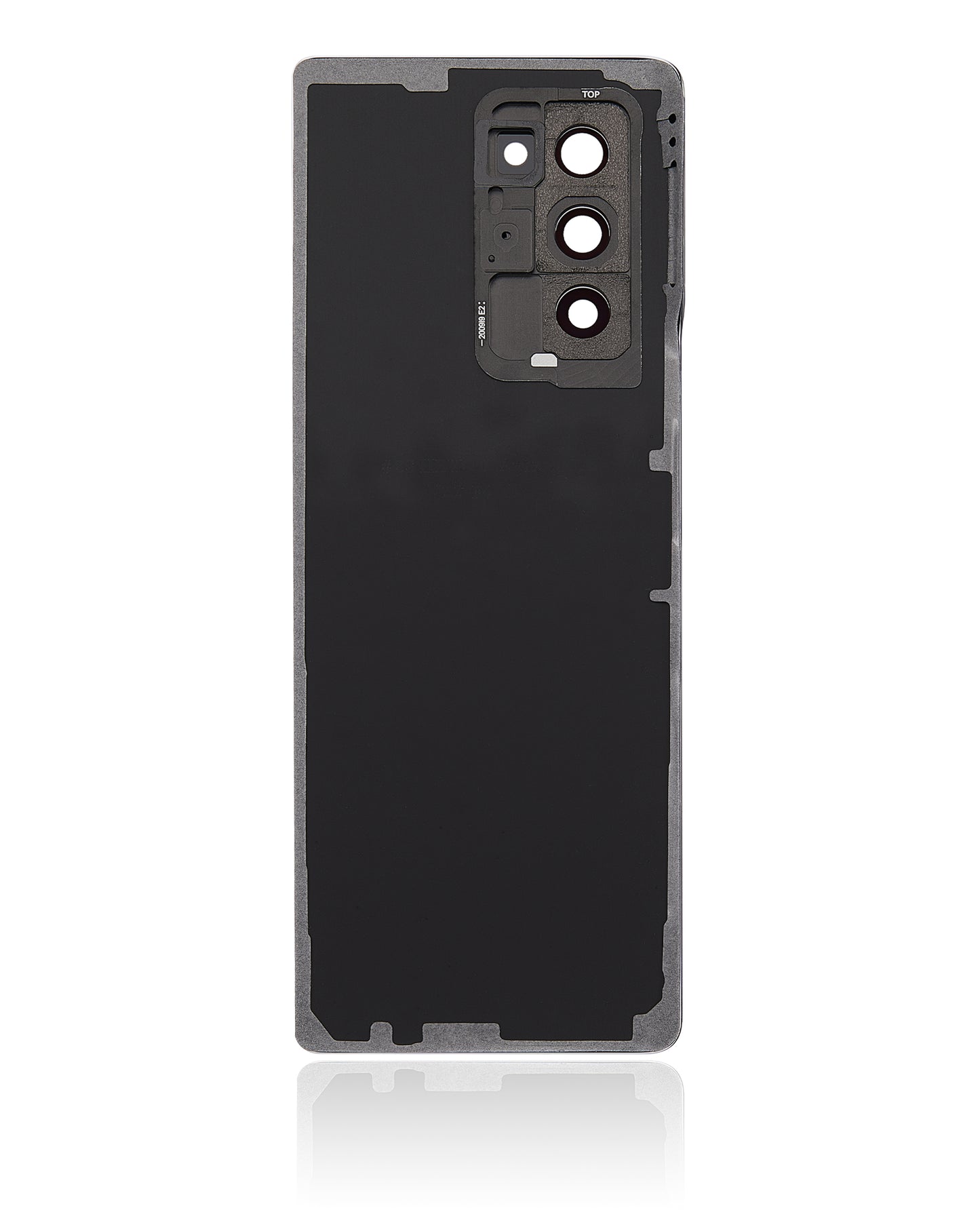 Back Cover Glass With Camera Lens For Samsung Galaxy Z Fold 2 5G (Premium) (Mystic Black) - Top view high resolution
