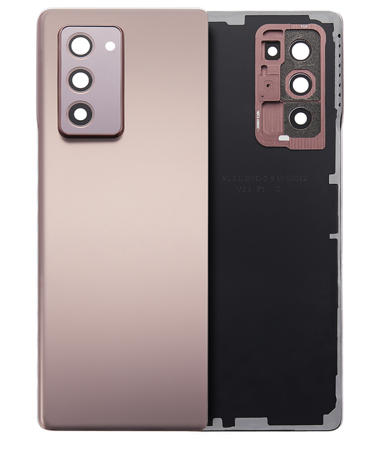 Close-up of Back Cover Glass With Camera Lens For Samsung Galaxy Z Fold 2 5G (Aftermarket Plus) (Mystic Bronze)