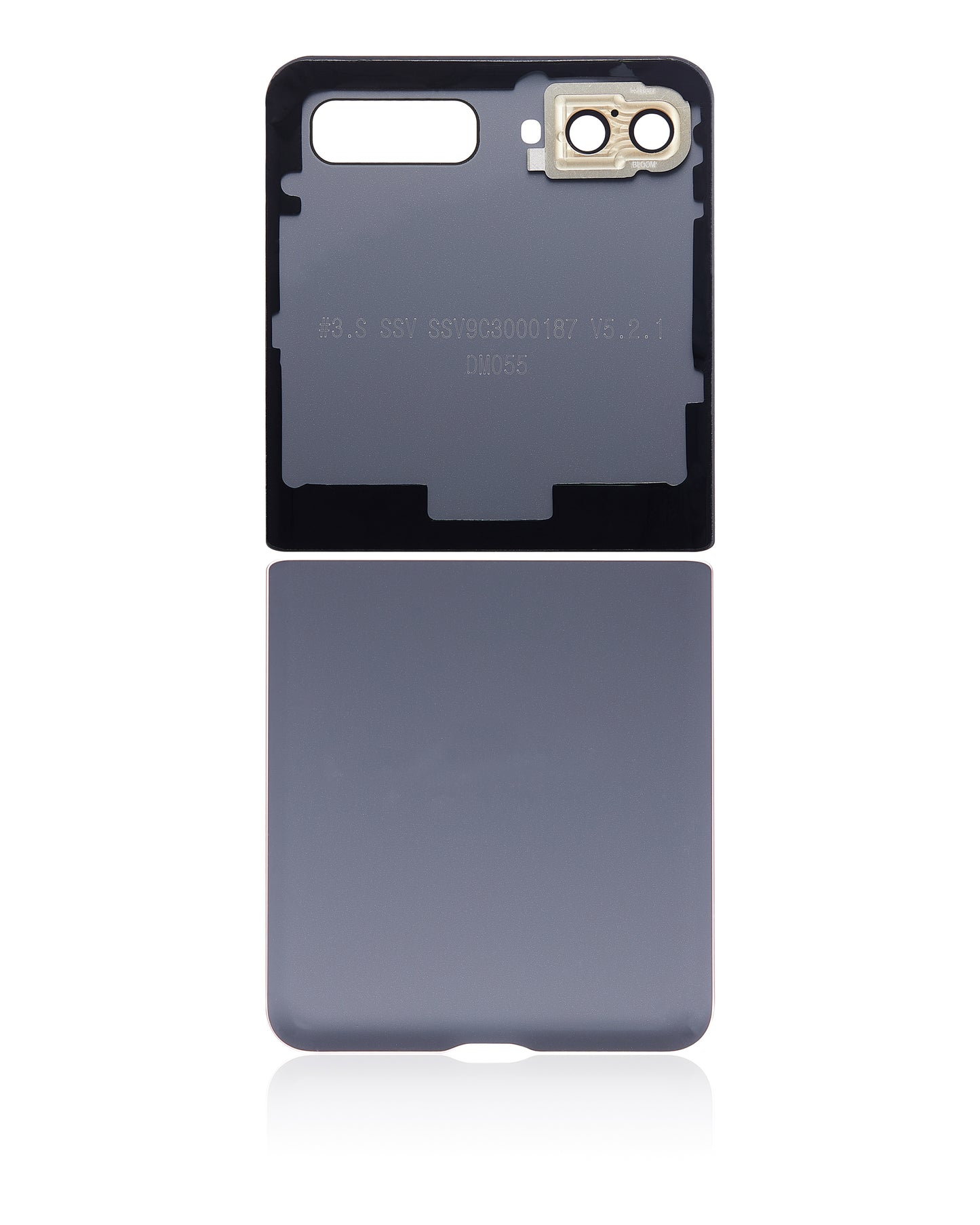 Top & Bottom Back Cover Glass With Camera Lens For Samsung Galaxy Z Flip 4G (F700) / Z Flip 5G (F707) (Aftermarket Plus) (Mirror Gold) - Back View