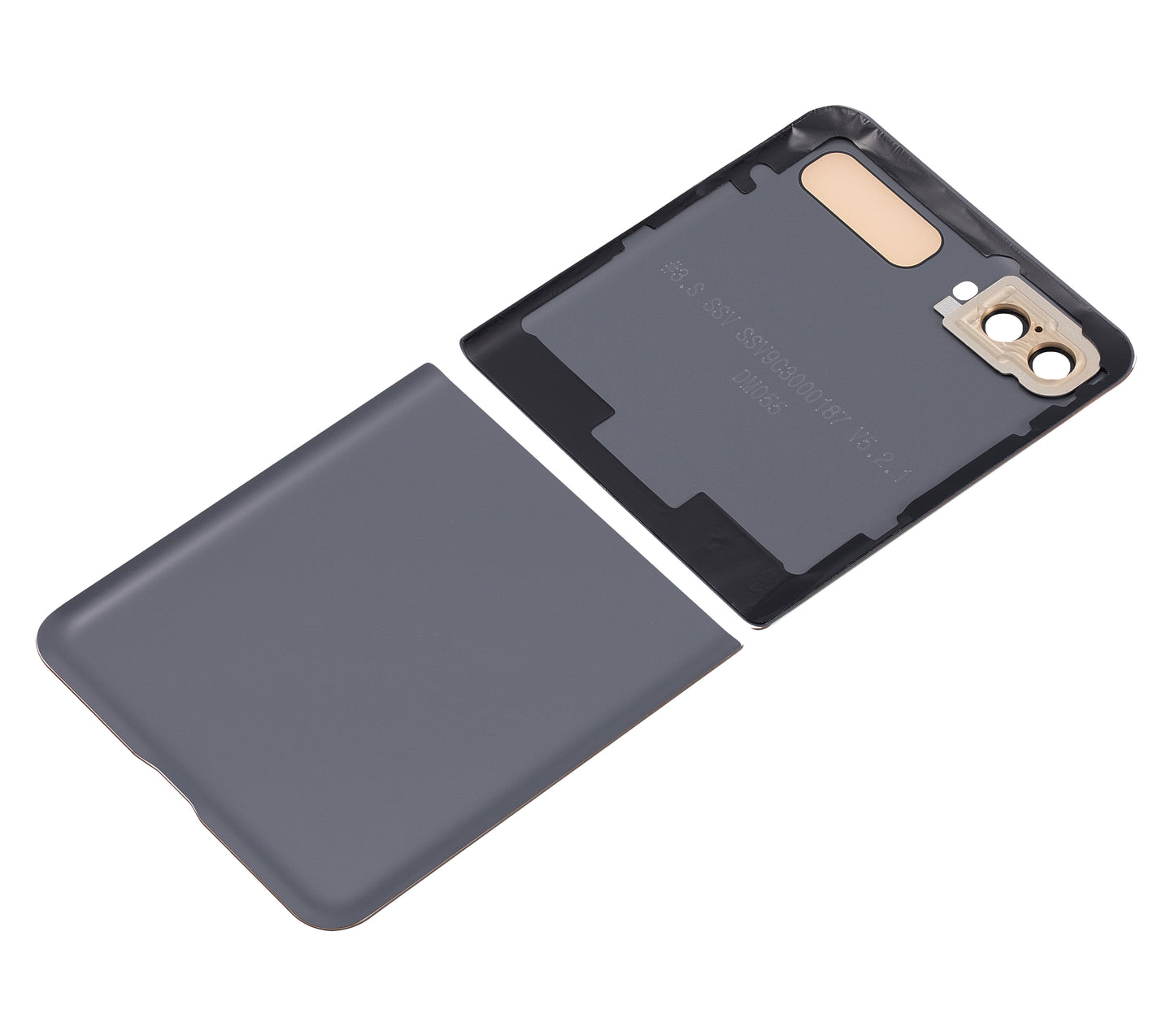 Top & Bottom Back Cover Glass With Camera Lens For Samsung Galaxy Z Flip 4G (F700) / Z Flip 5G (F707) (Aftermarket Plus) (Mirror Gold) - View 5
