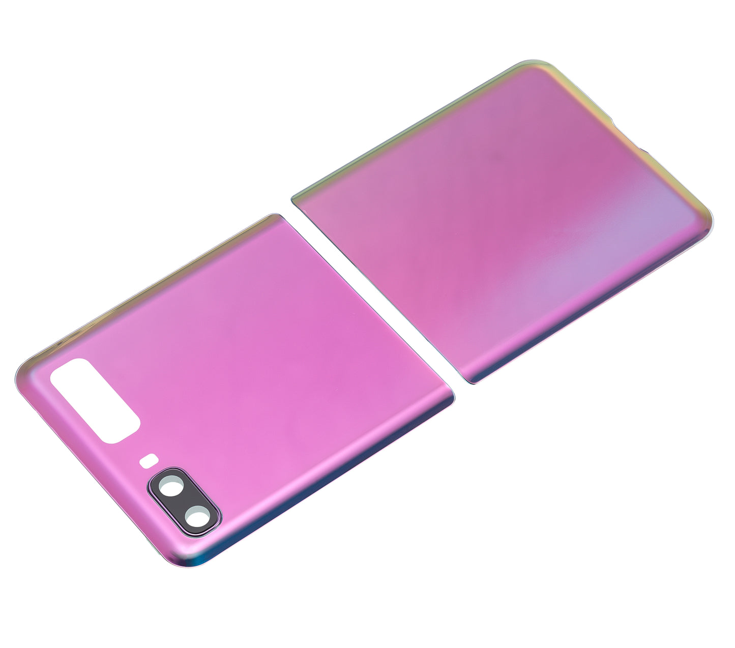 Top & Bottom Back Cover Glass With Camera Lens For Samsung Galaxy Z Flip 4G (F700) / Z Flip 5G (F707) (Aftermarket Plus) (Mirror Purple) - Detailed View