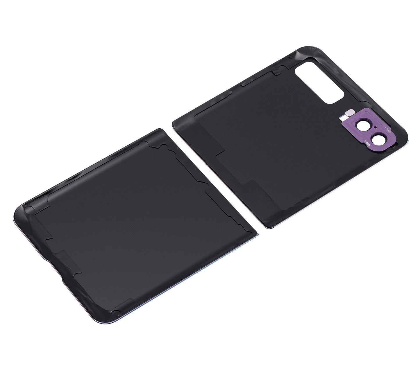 Top & Bottom Back Cover Glass With Camera Lens For Samsung Galaxy Z Flip 4G (F700) / Z Flip 5G (F707) (Aftermarket Plus) (Mirror Purple) - View 5