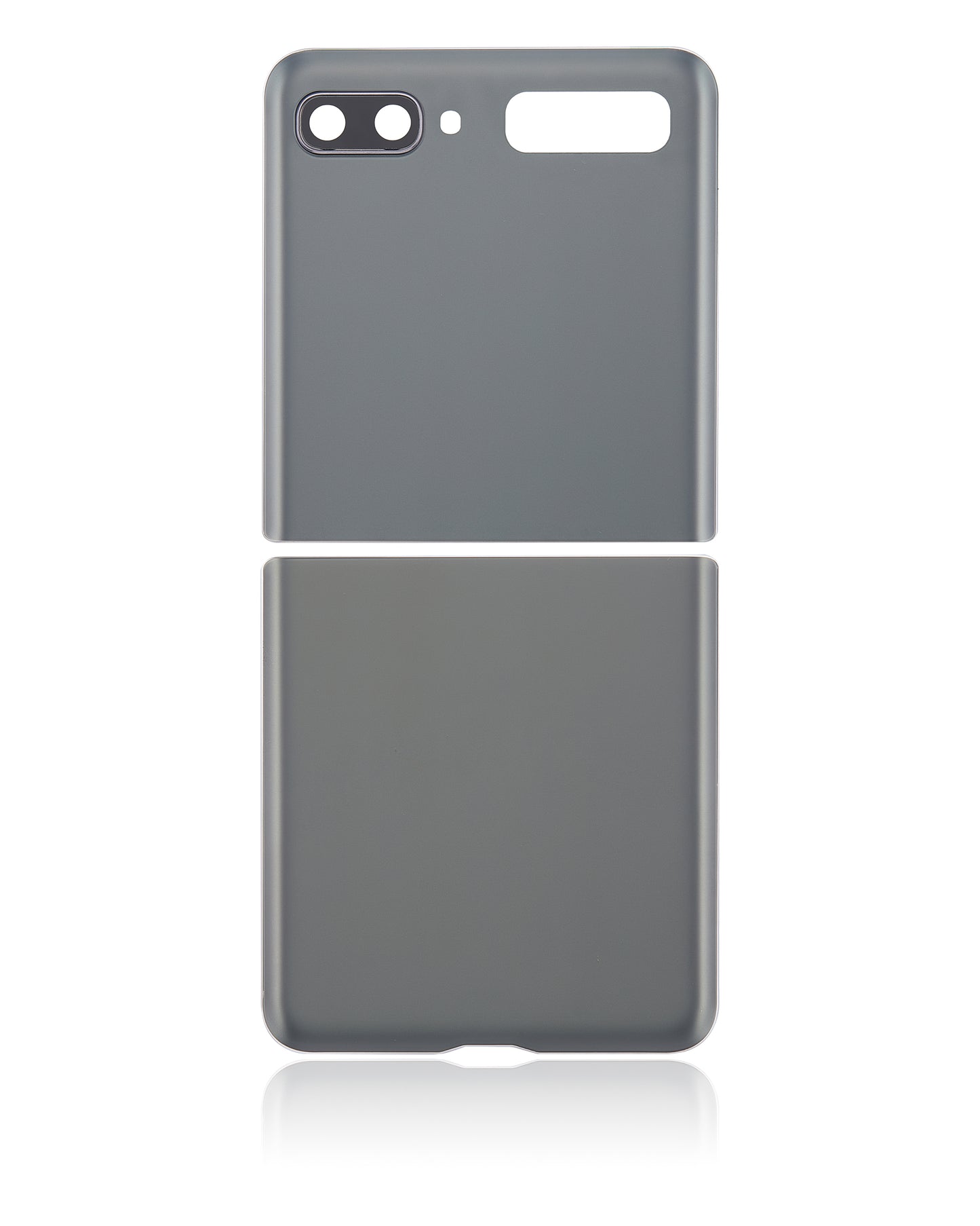 Top & Bottom Back Cover Glass With Camera Lens For Samsung Galaxy Z Flip 4G (F700) / Z Flip 5G (F707) (Aftermarket Plus) (Mystic Gray) - Side View