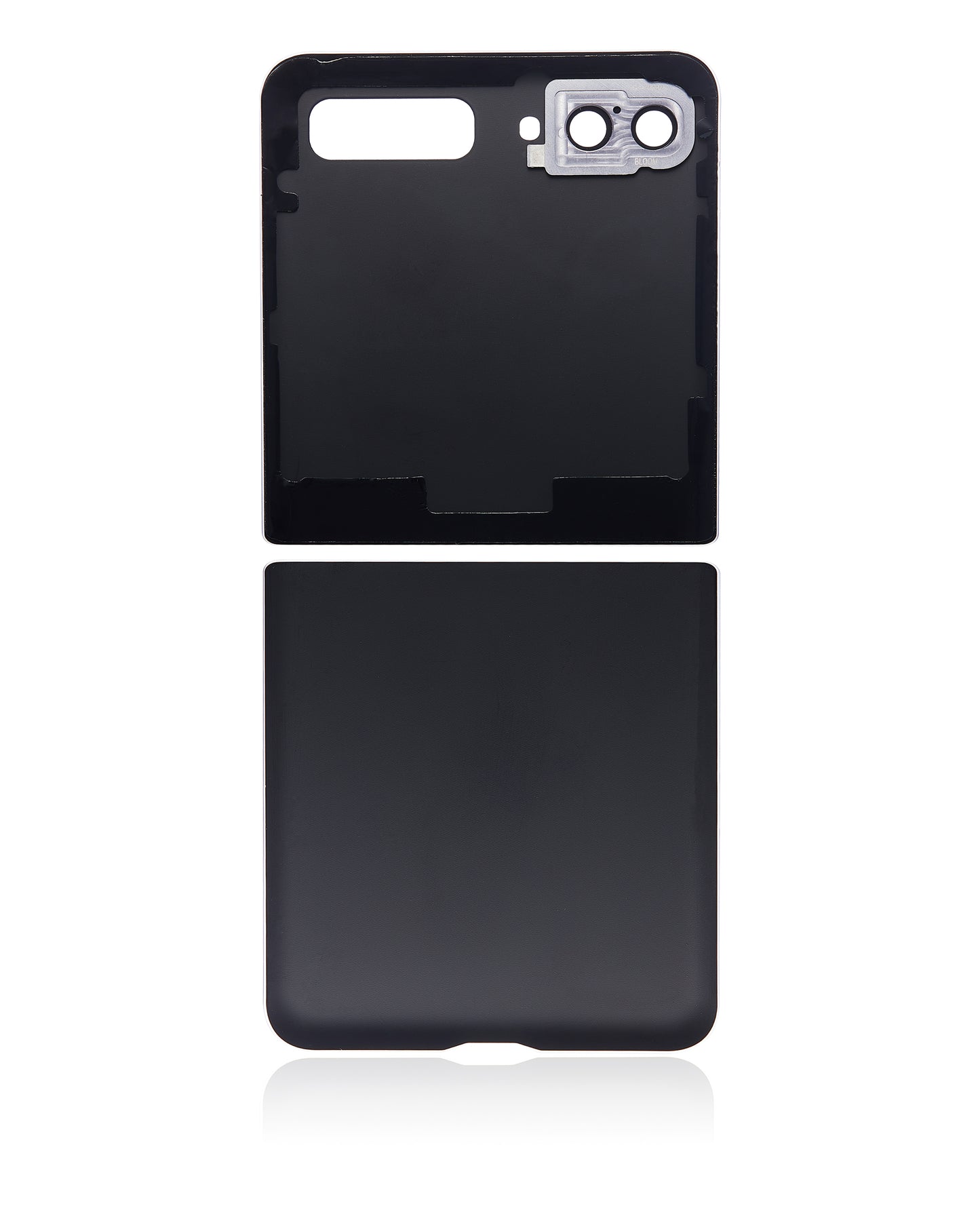 Top & Bottom Back Cover Glass With Camera Lens For Samsung Galaxy Z Flip 4G (F700) / Z Flip 5G (F707) (Aftermarket Plus) (Mystic Gray) - Back View