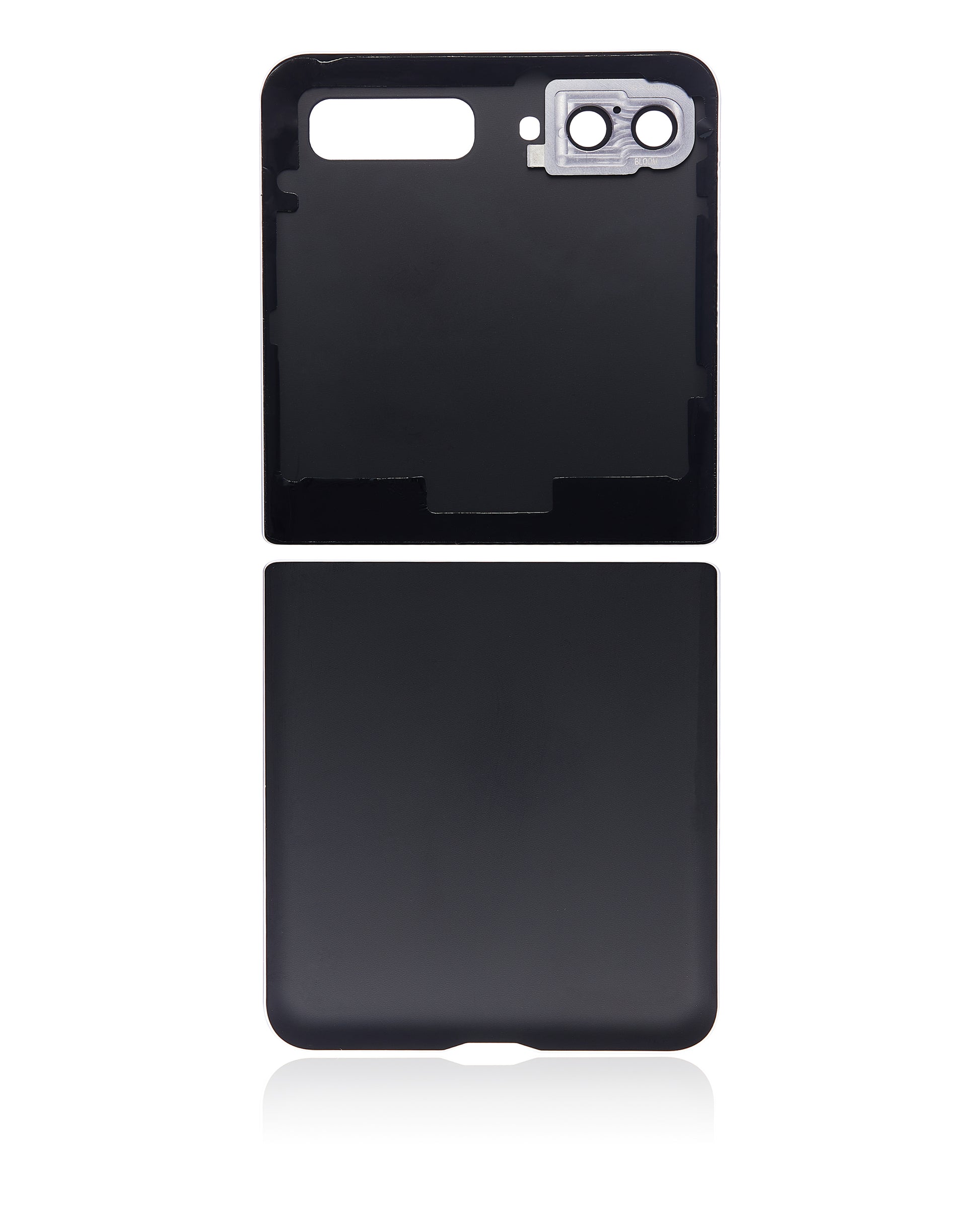 Top & Bottom Back Cover Glass With Camera Lens For Samsung Galaxy Z Flip 4G (F700) / Z Flip 5G (F707) (Aftermarket Plus) (Mystic Gray) - Back View