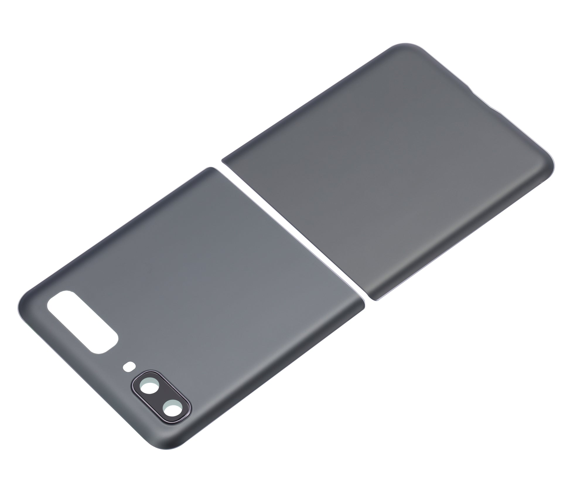 Top & Bottom Back Cover Glass With Camera Lens For Samsung Galaxy Z Flip 4G (F700) / Z Flip 5G (F707) (Aftermarket Plus) (Mystic Gray) - Detailed View