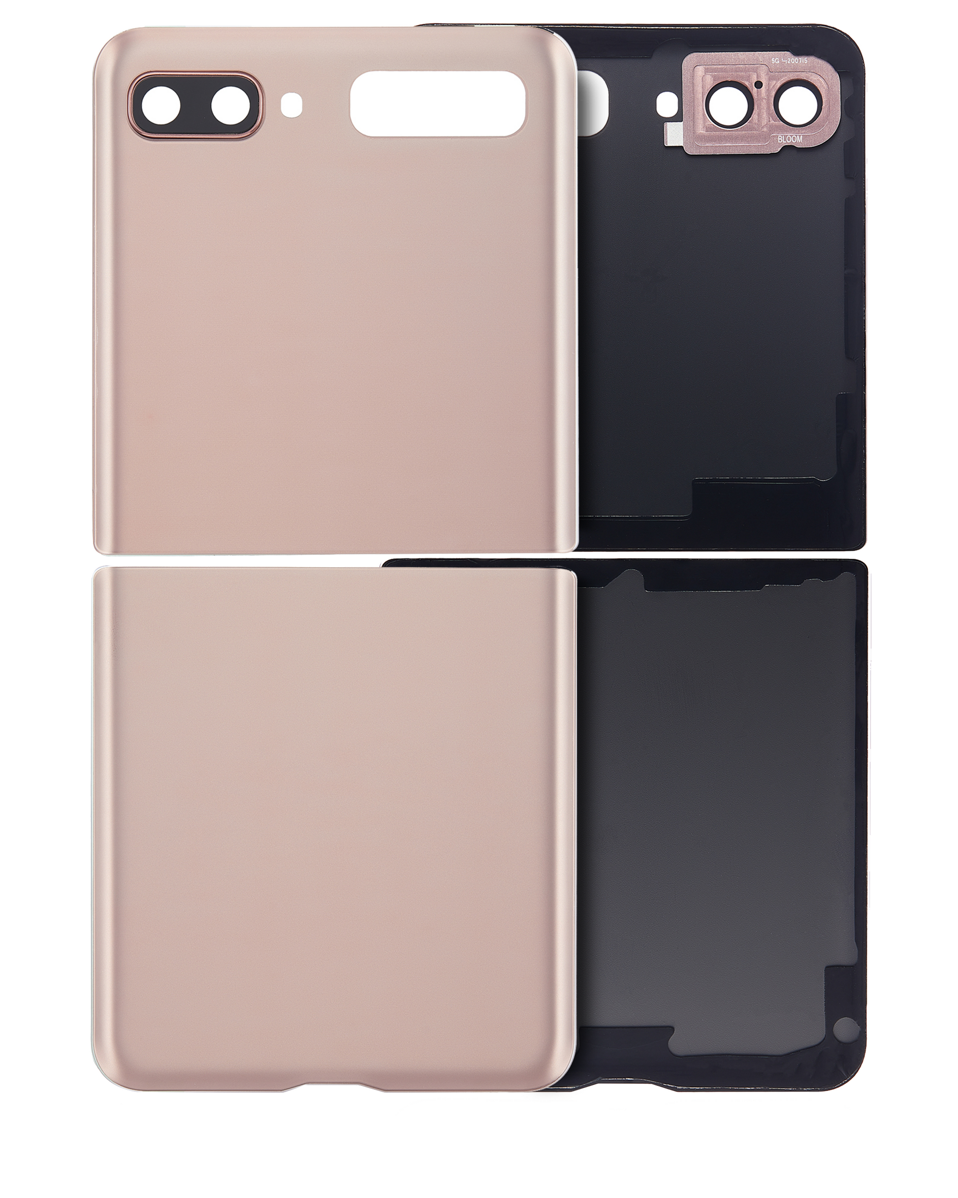 Top & Bottom Back Cover Glass With Camera Lens For Samsung Galaxy Z Flip 4G (F700) / Z Flip 5G (F707) (Aftermarket Plus) (Mystic Bronze) - View 5