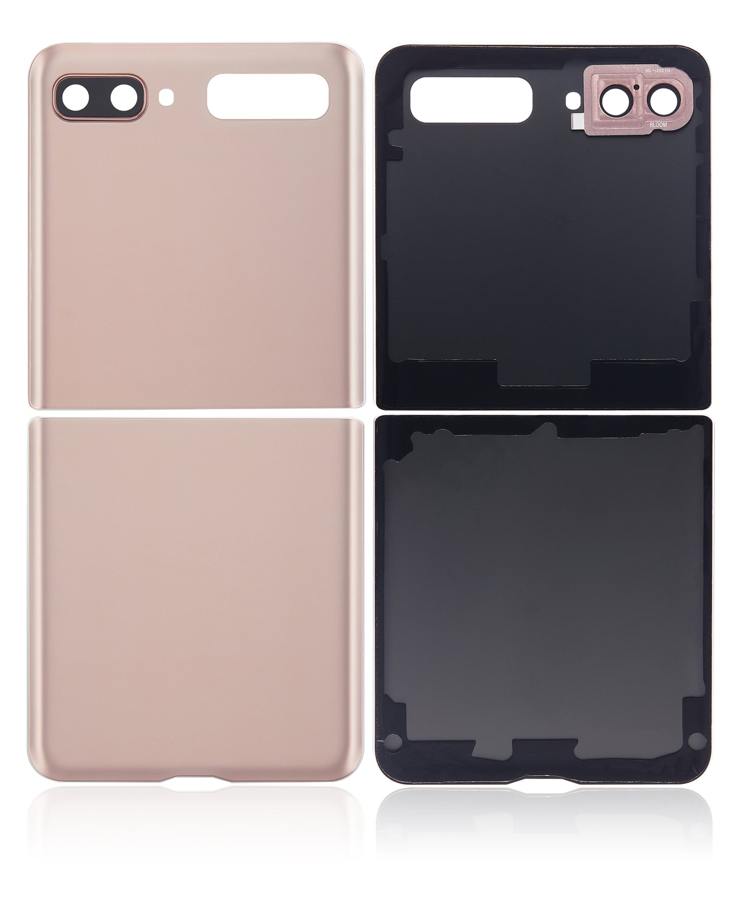 Top & Bottom Back Cover Glass With Camera Lens For Samsung Galaxy Z Flip 4G (F700) / Z Flip 5G (F707) (Aftermarket Plus) (Mystic Bronze) - View 6