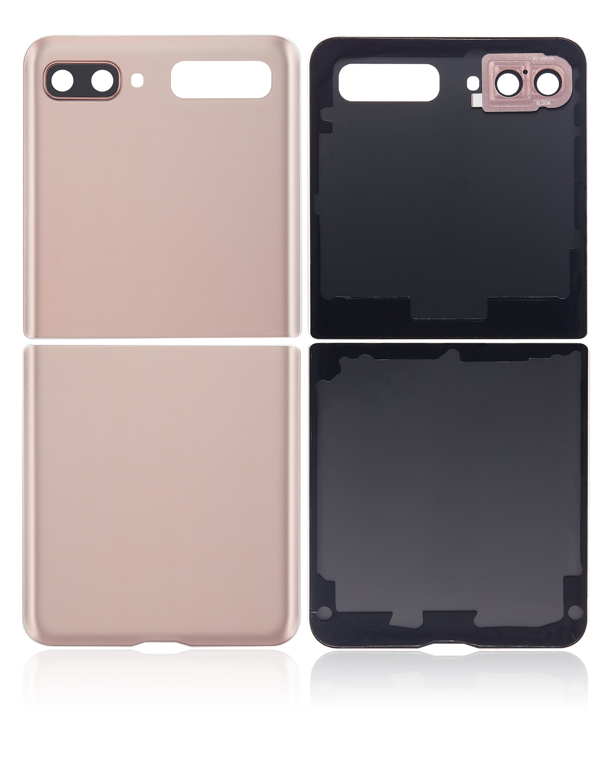 Top & Bottom Back Cover Glass With Camera Lens For Samsung Galaxy Z Flip 4G (F700) / Z Flip 5G (F707) (Aftermarket Plus) (Mystic Bronze) - View 6