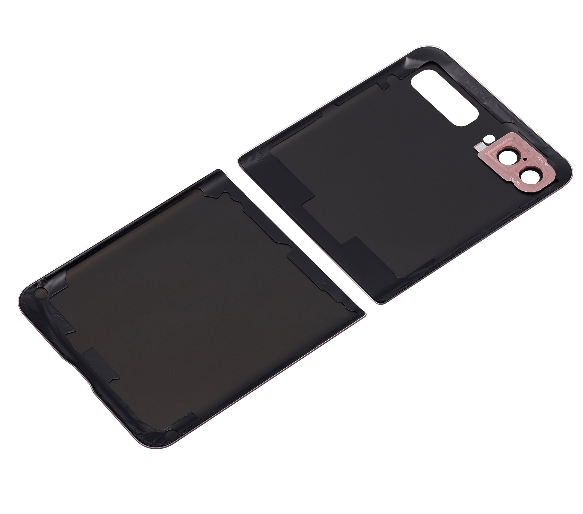Top & Bottom Back Cover Glass With Camera Lens For Samsung Galaxy Z Flip 4G (F700) / Z Flip 5G (F707) (Aftermarket Plus) (Mystic Bronze) - Side View