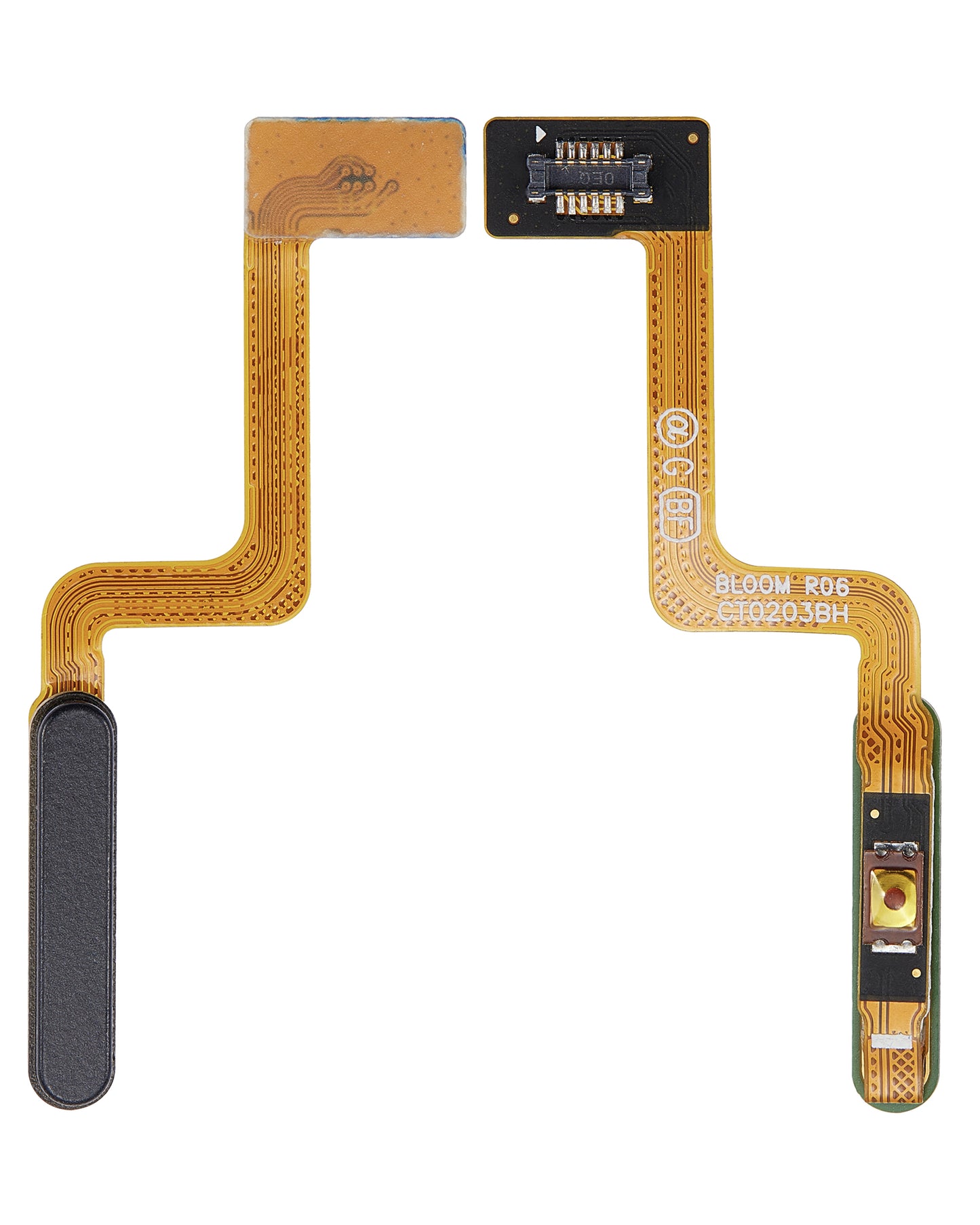 Fingerprint Reader With Flex Cable For Samsung Galaxy Z Flip 4G (F700) / Z Flip 5G (F707) (Mirror Black) - Side View