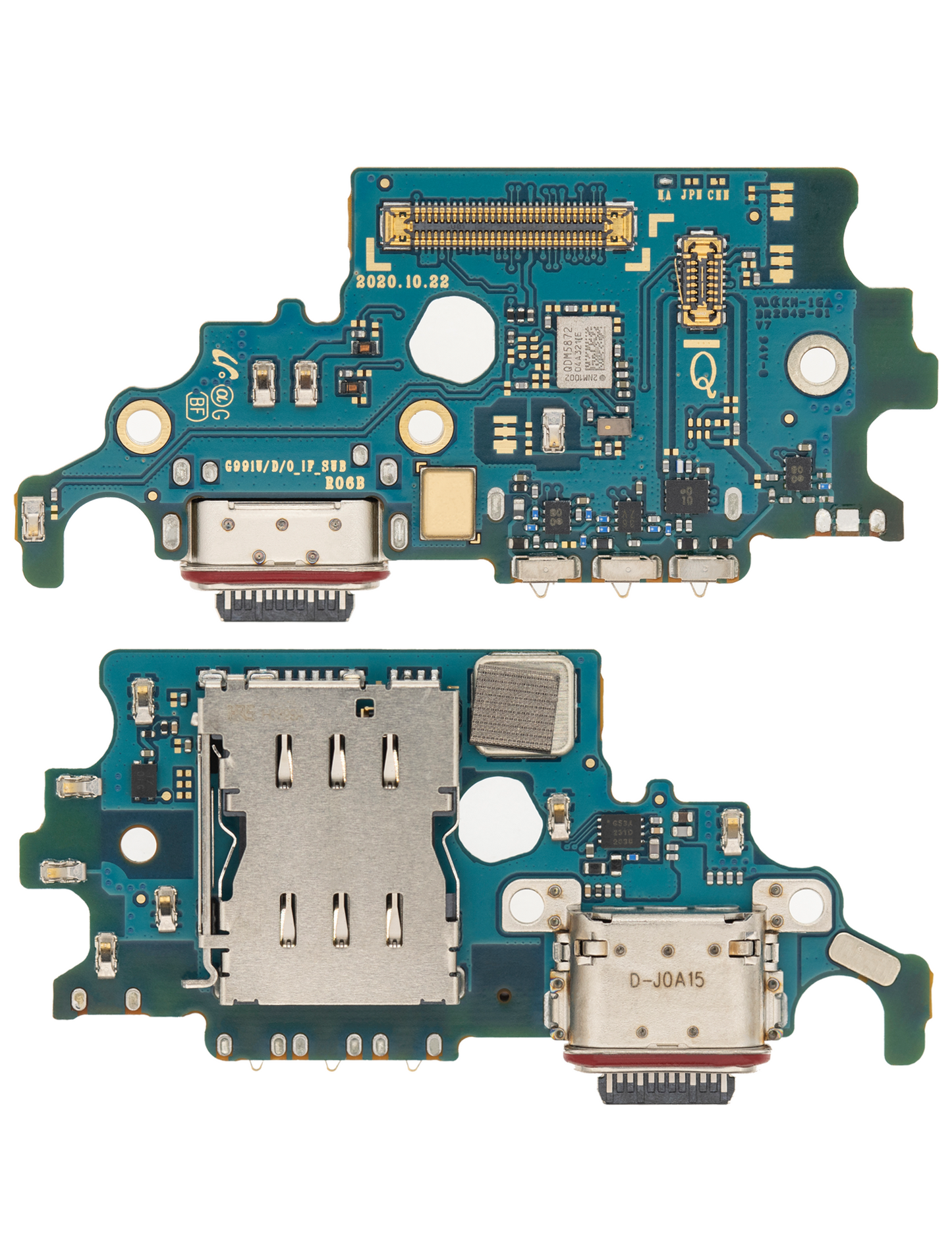 Charging Port Board With Sim Card Reader For Samsung Galaxy S21 5G (G991U) (US Version) (Service Pack)