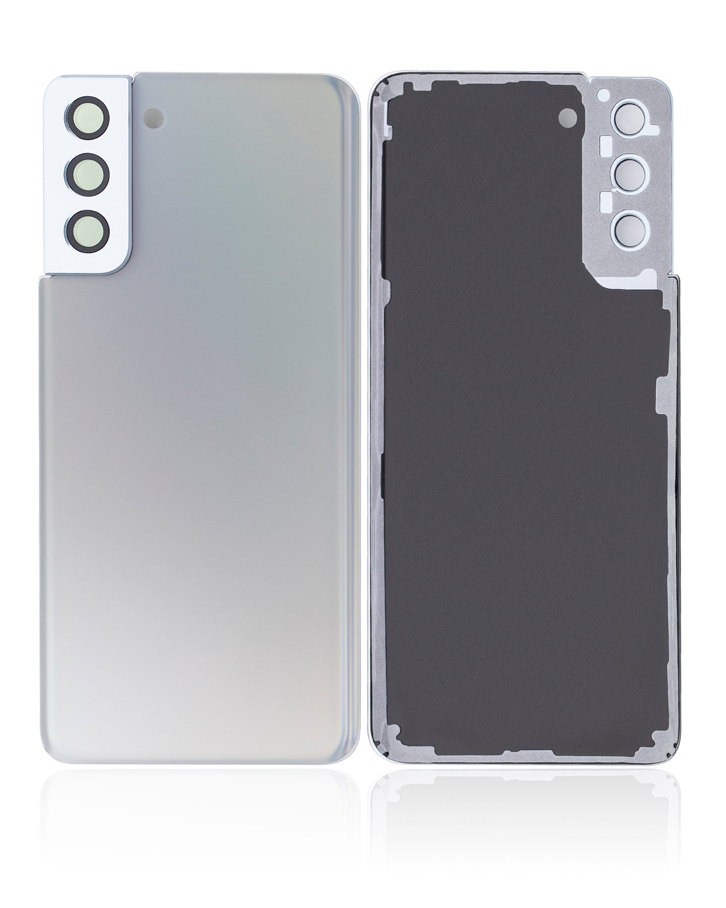 Back Cover Glass With Camera Lens For Samsung Galaxy S21 Plus (Service Pack) (Phantom Silver)