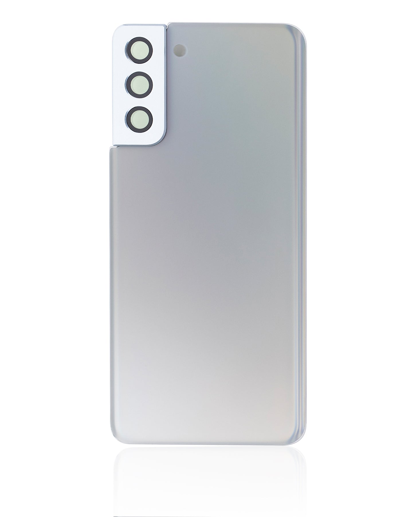 Back Cover Glass With Camera Lens For Samsung Galaxy S21 Plus (No Logo) (Aftermarket Plus) (Phantom Silver)