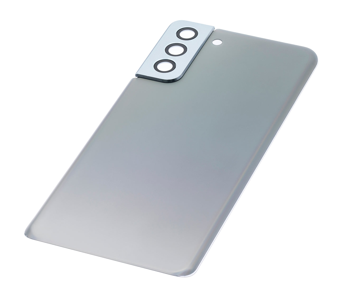 Back Cover Glass With Camera Lens For Samsung Galaxy S21 Plus (No Logo) (Aftermarket Plus) (Phantom Silver)