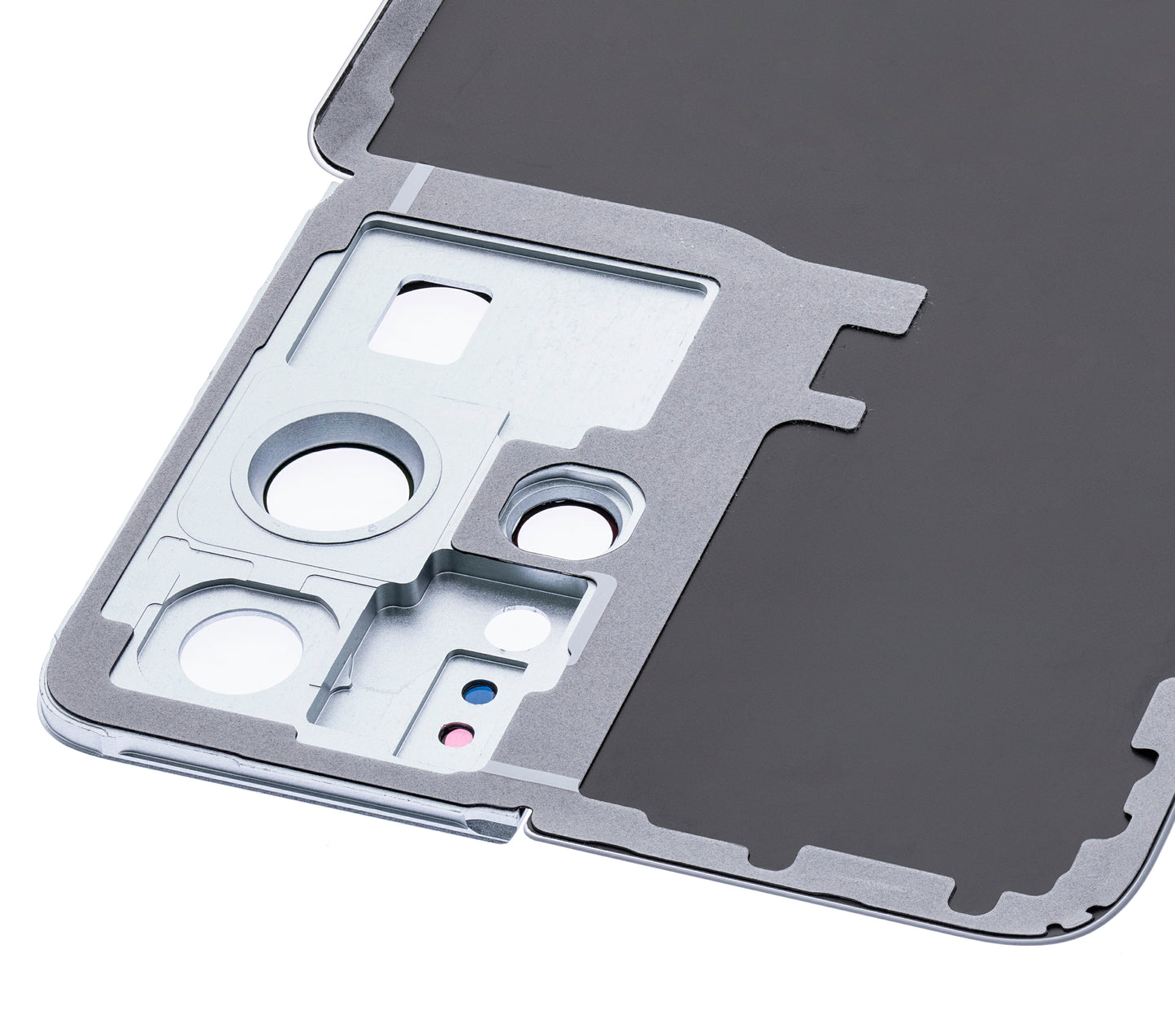 Back Cover Glass With Camera Lens For Samsung Galaxy S21 Ultra (No Logo) (Aftermarket Plus) (Phantom Silver)