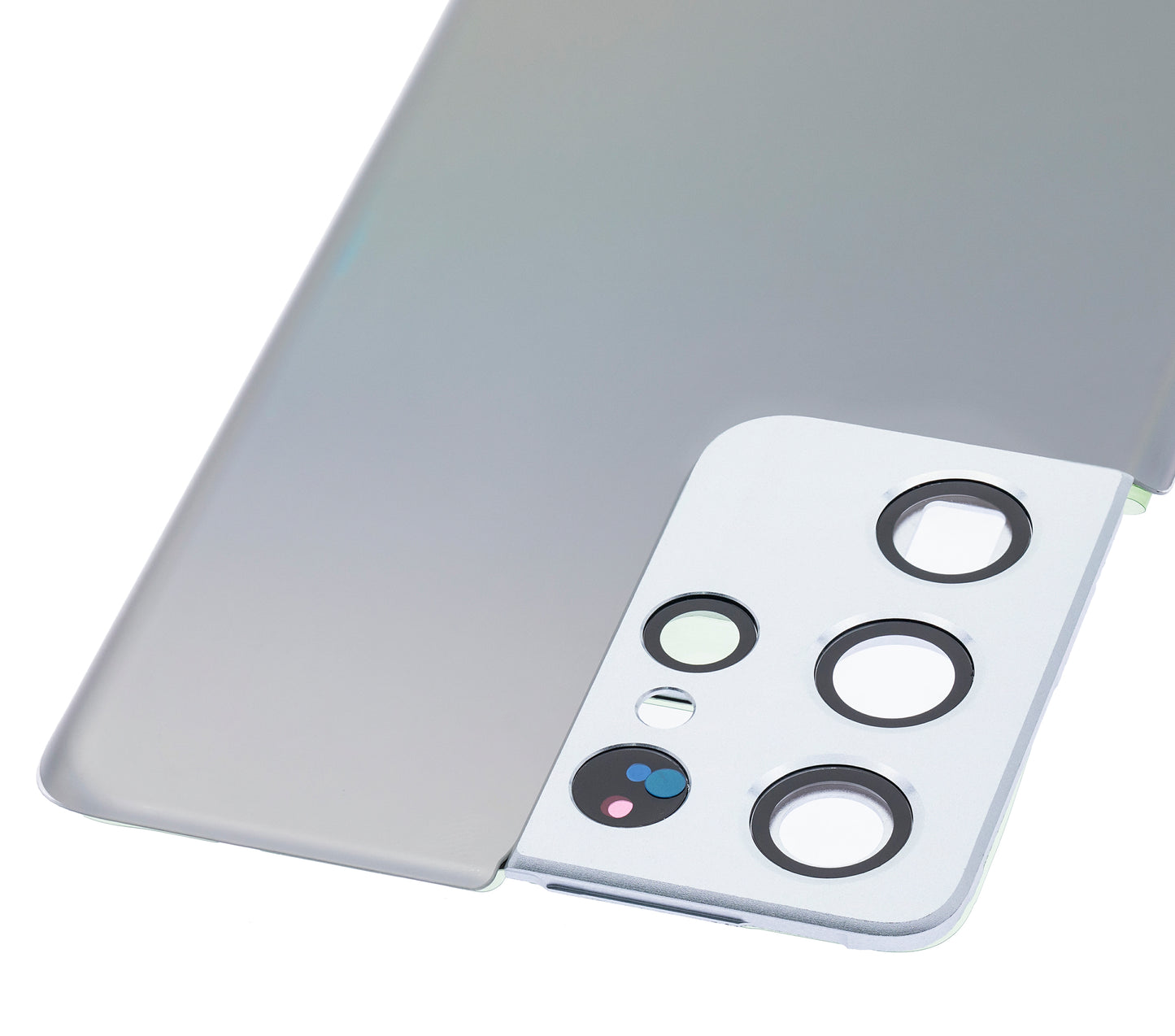 Back Cover Glass With Camera Lens For Samsung Galaxy S21 Ultra (No Logo) (Aftermarket Plus) (Phantom Silver)