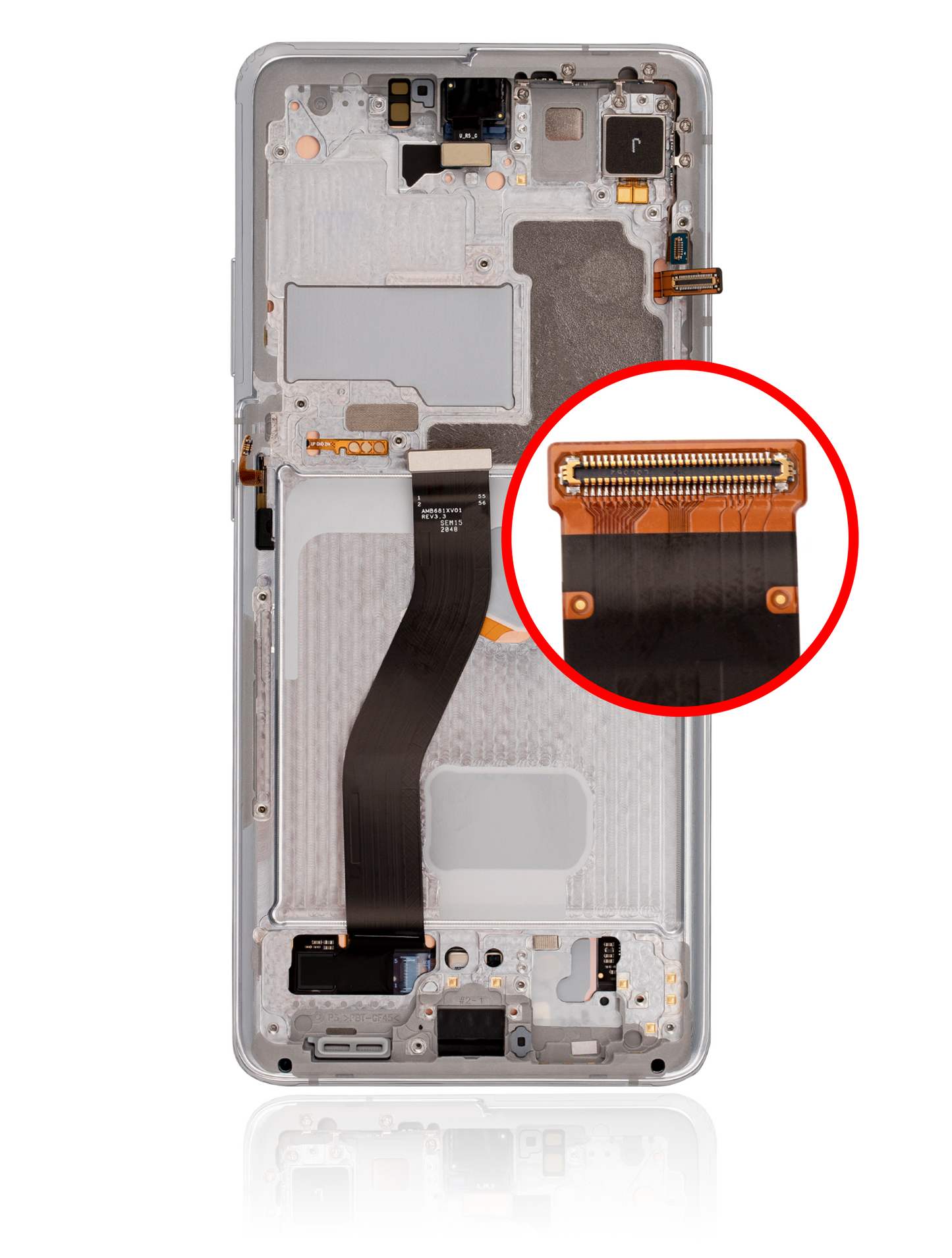 OLED Assembly With Frame For Samsung Galaxy S21 Ultra 5G (Refurbished) (Phantom Silver)