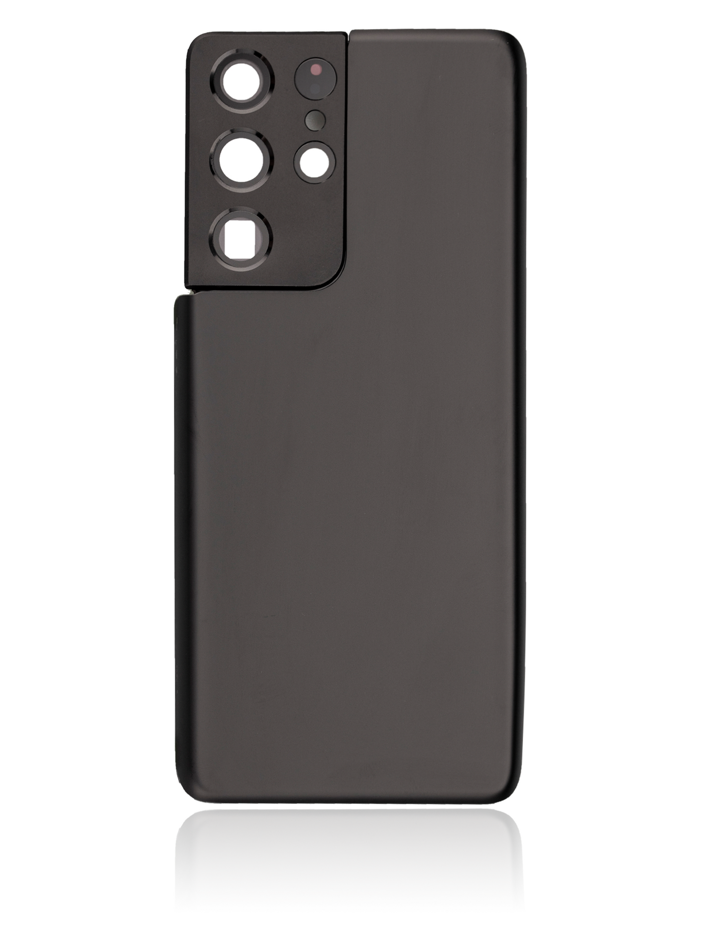 Back Cover Glass With Camera Lens For Samsung Galaxy S21 Ultra (No Logo) (Aftermarket Plus) (Phantom Black)